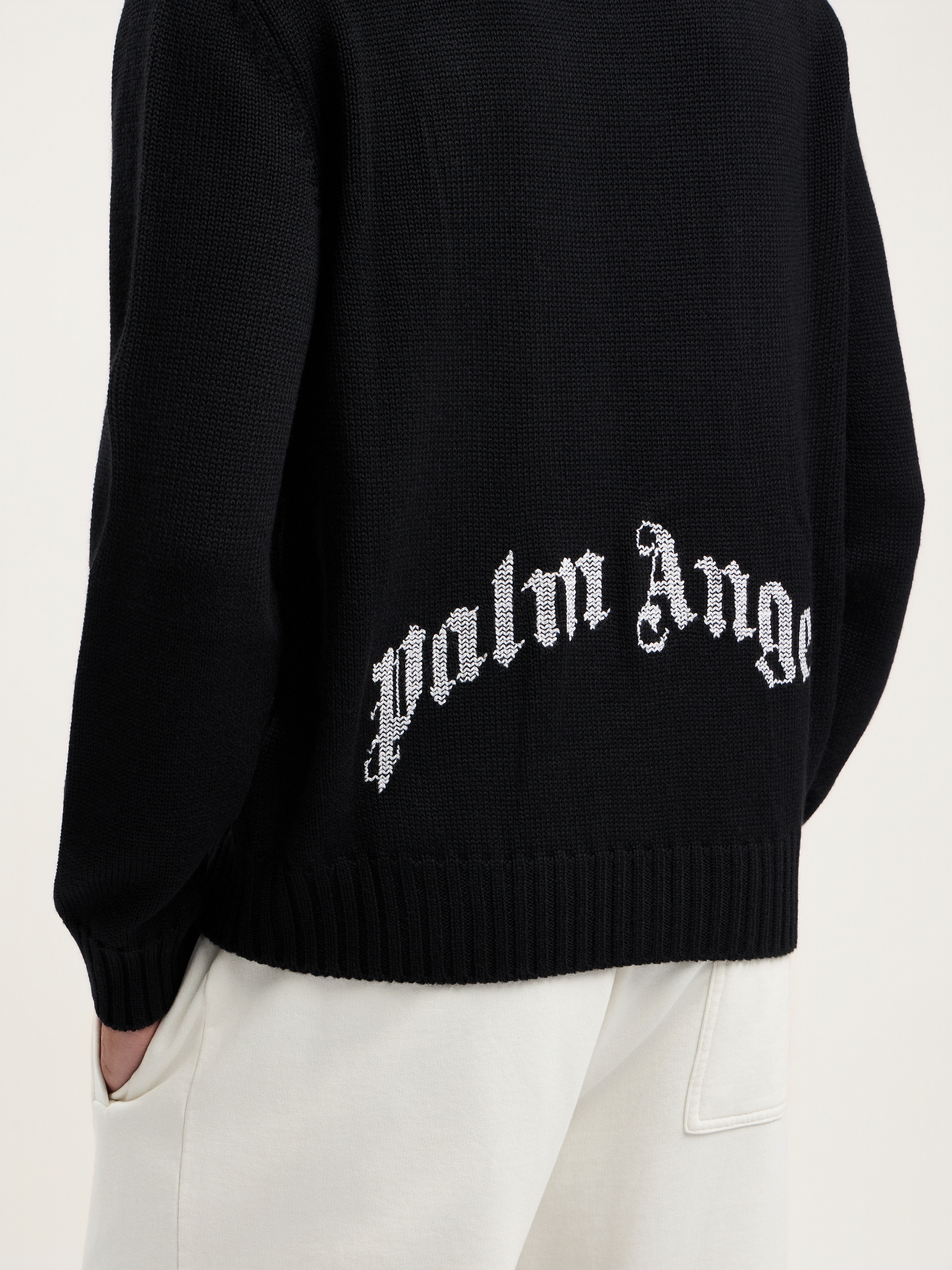 Palm Angels Back Curved Logo Sweater In Multi