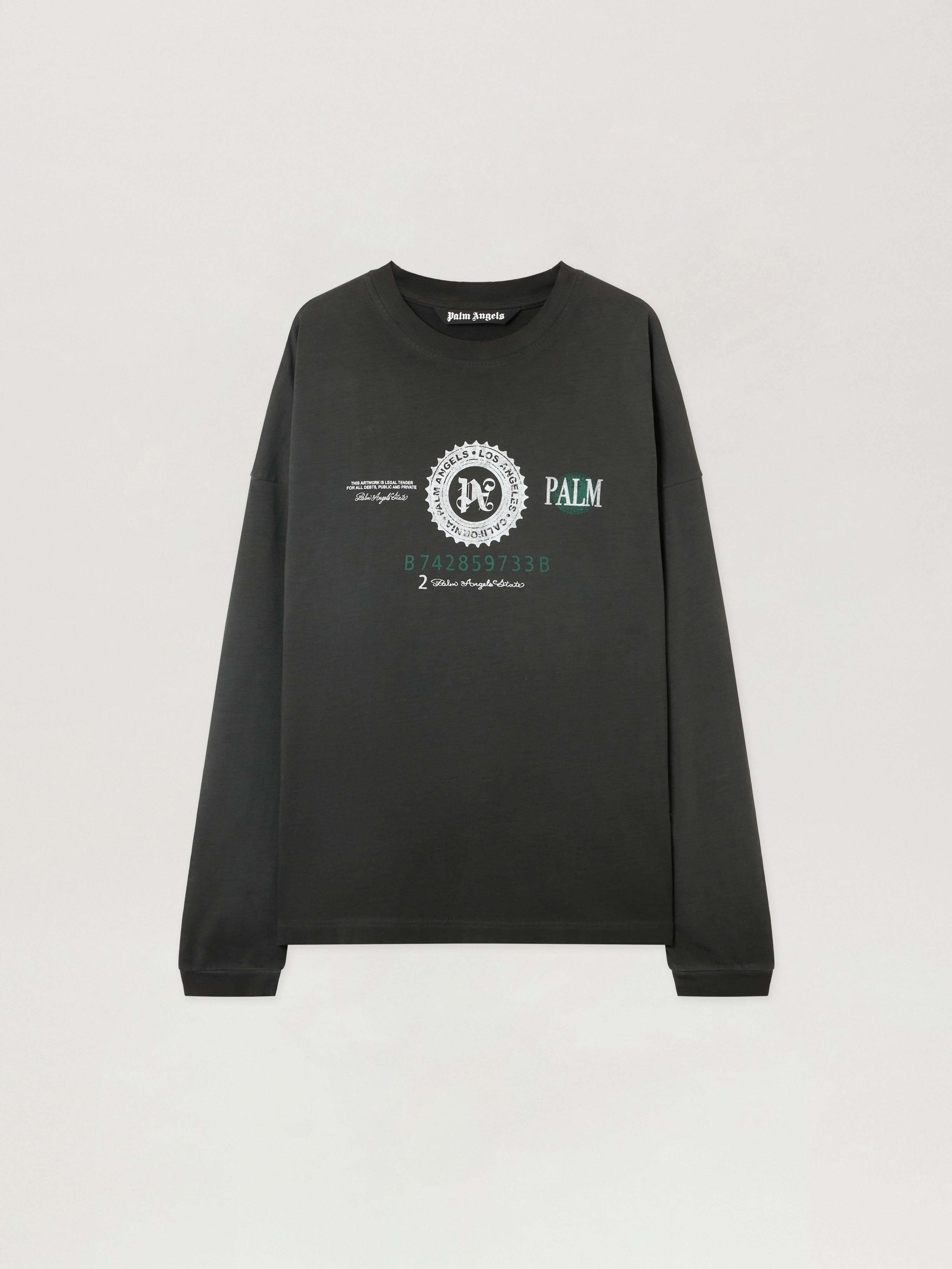 Palm Angels Dollar Graphic Long Sleeve T-Shirt