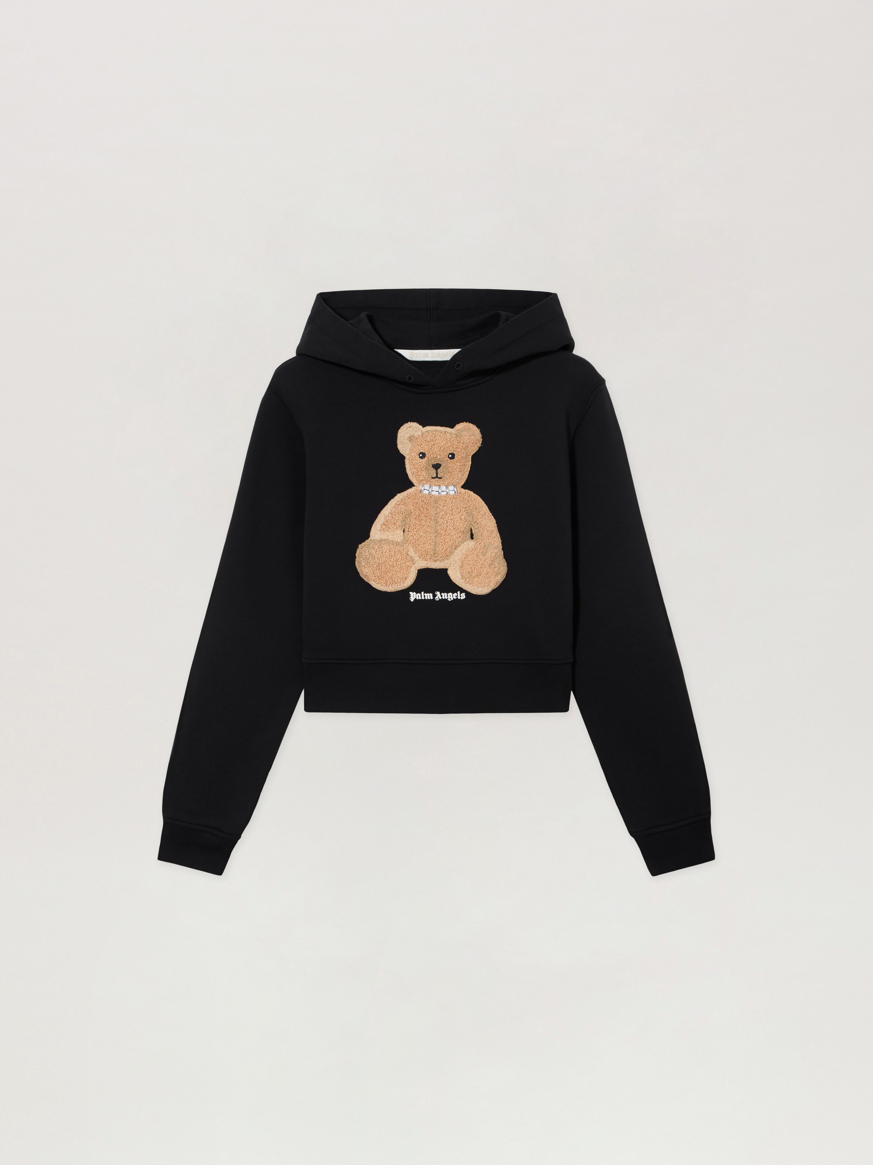 Bear Fitted Hoodie in BLACK BROWN for Women | Palm Angels®