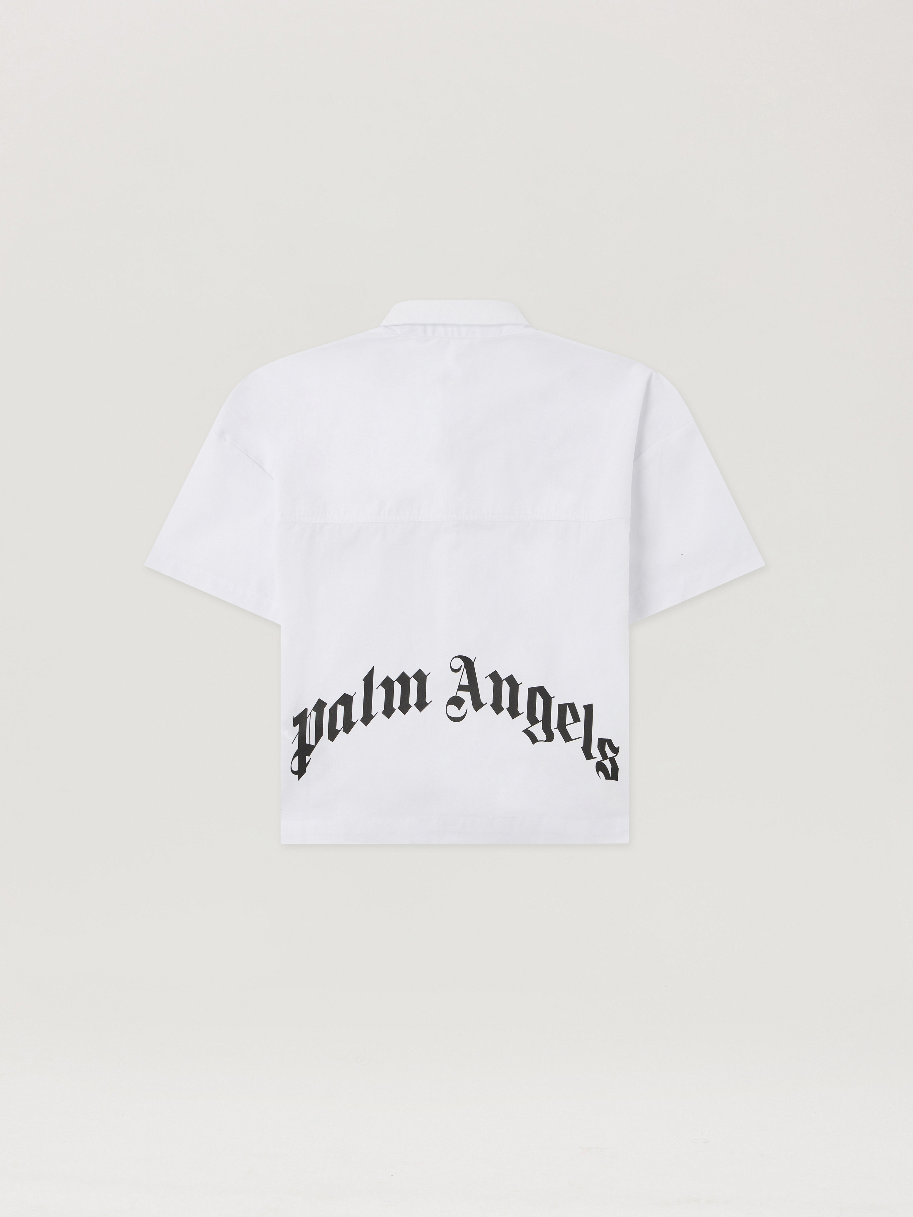  Palm Angels Curved Logo Short-sleeve Shirt Kids  Off White 