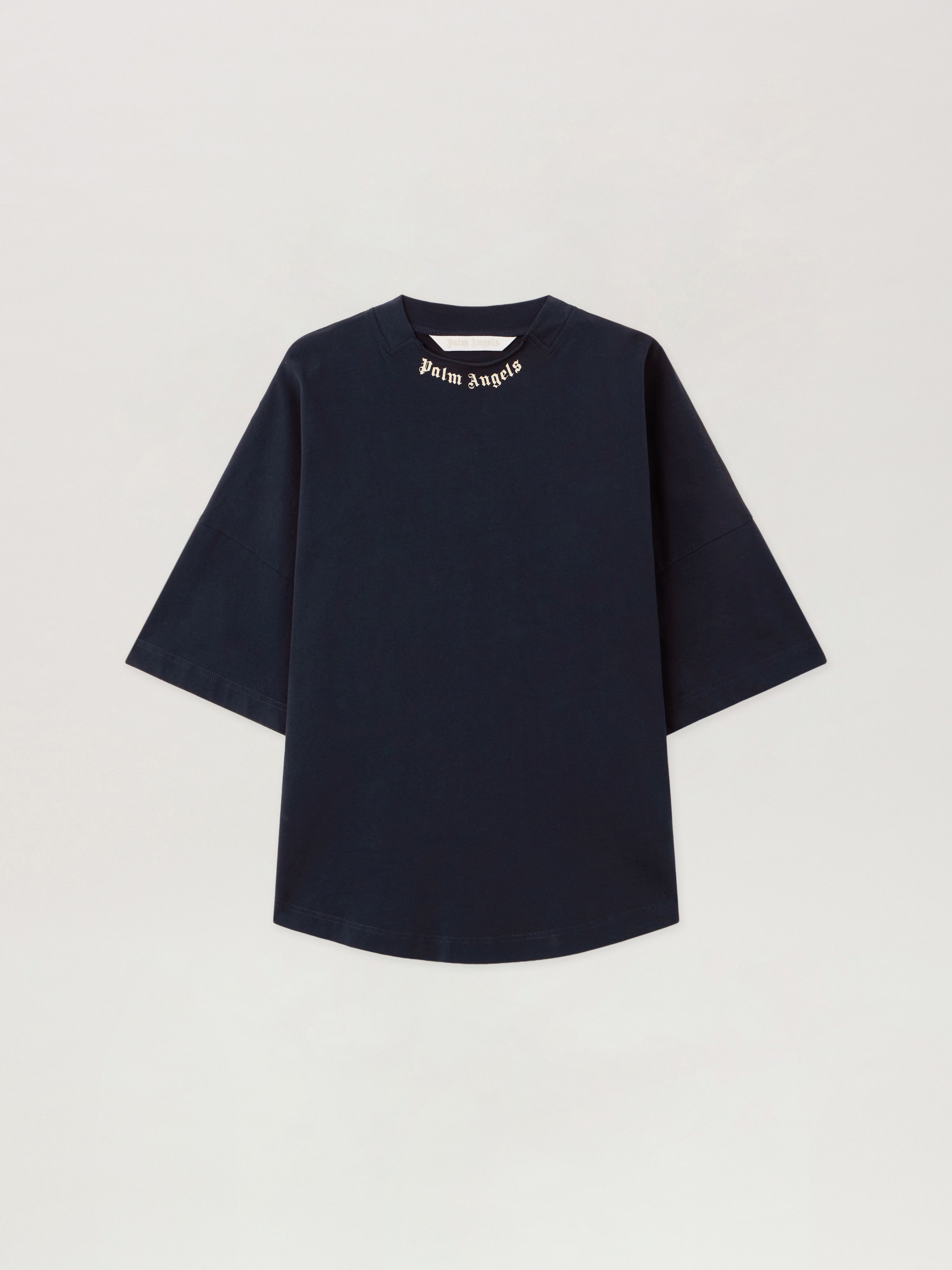 Palm Angels Curved Logo Collar Over Tee