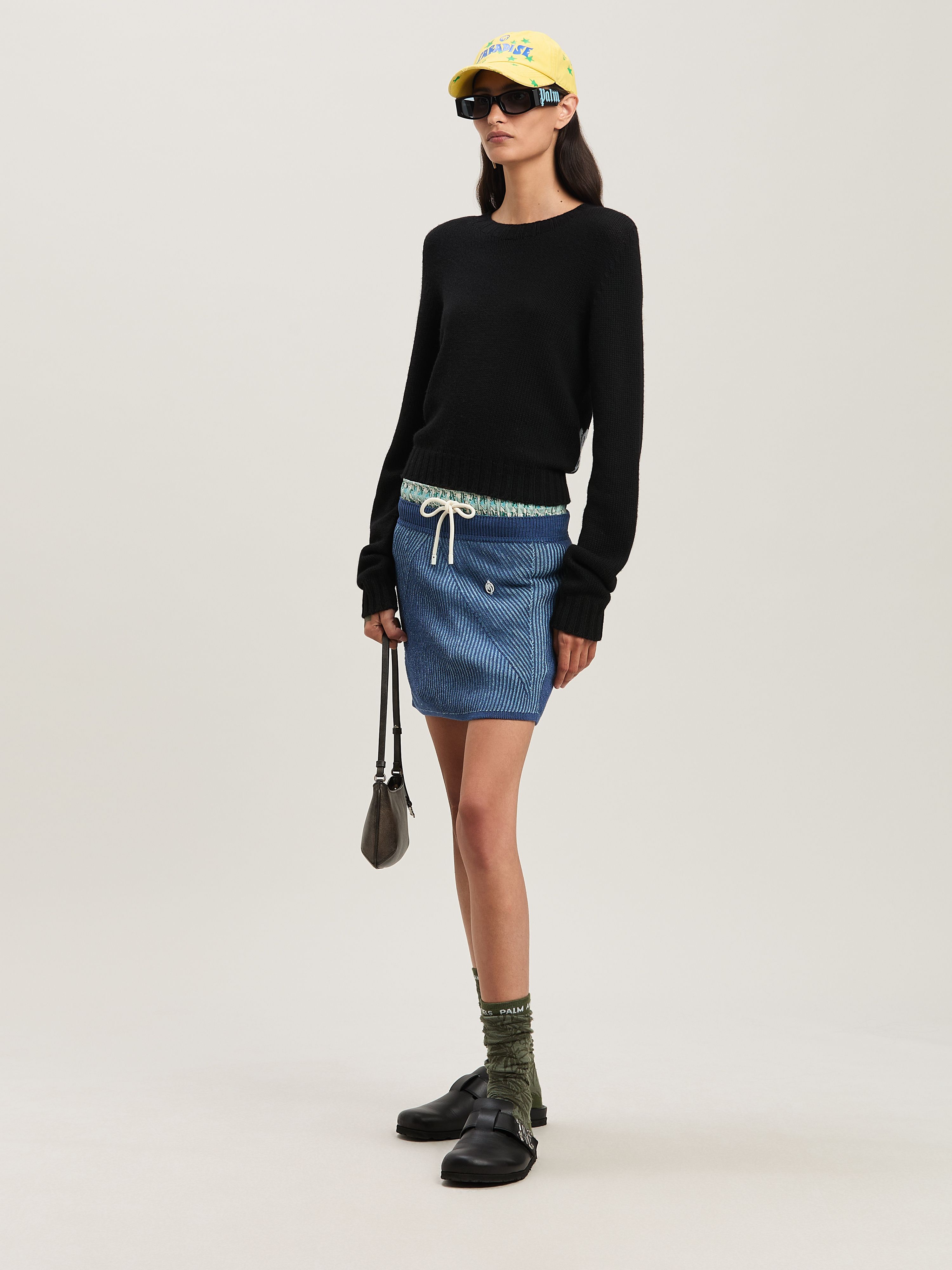 Palm Angels Embroidere Curved Logo Knit Sweater