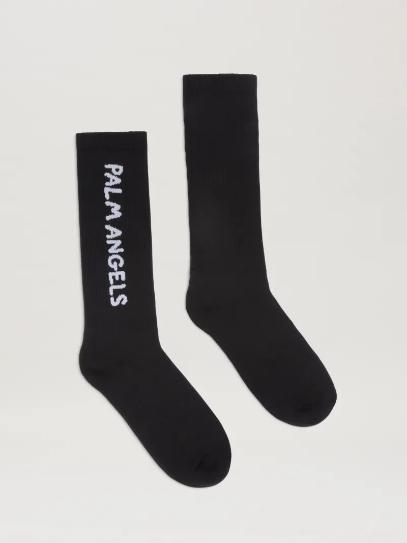 Palm Angels Jacquared Block Logo Socks