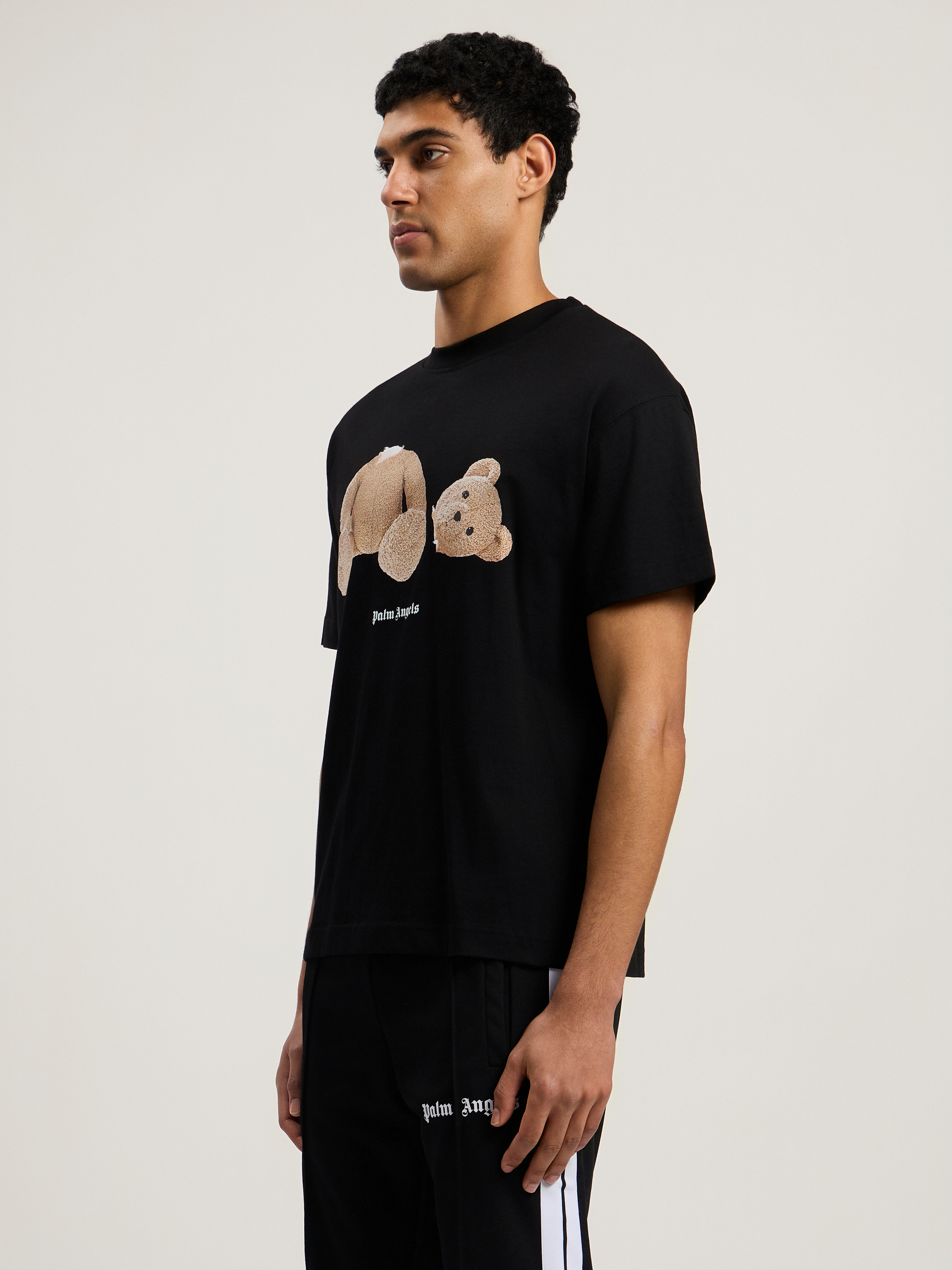 Palm Angels Broken Bear Graphic T-shirt In Black