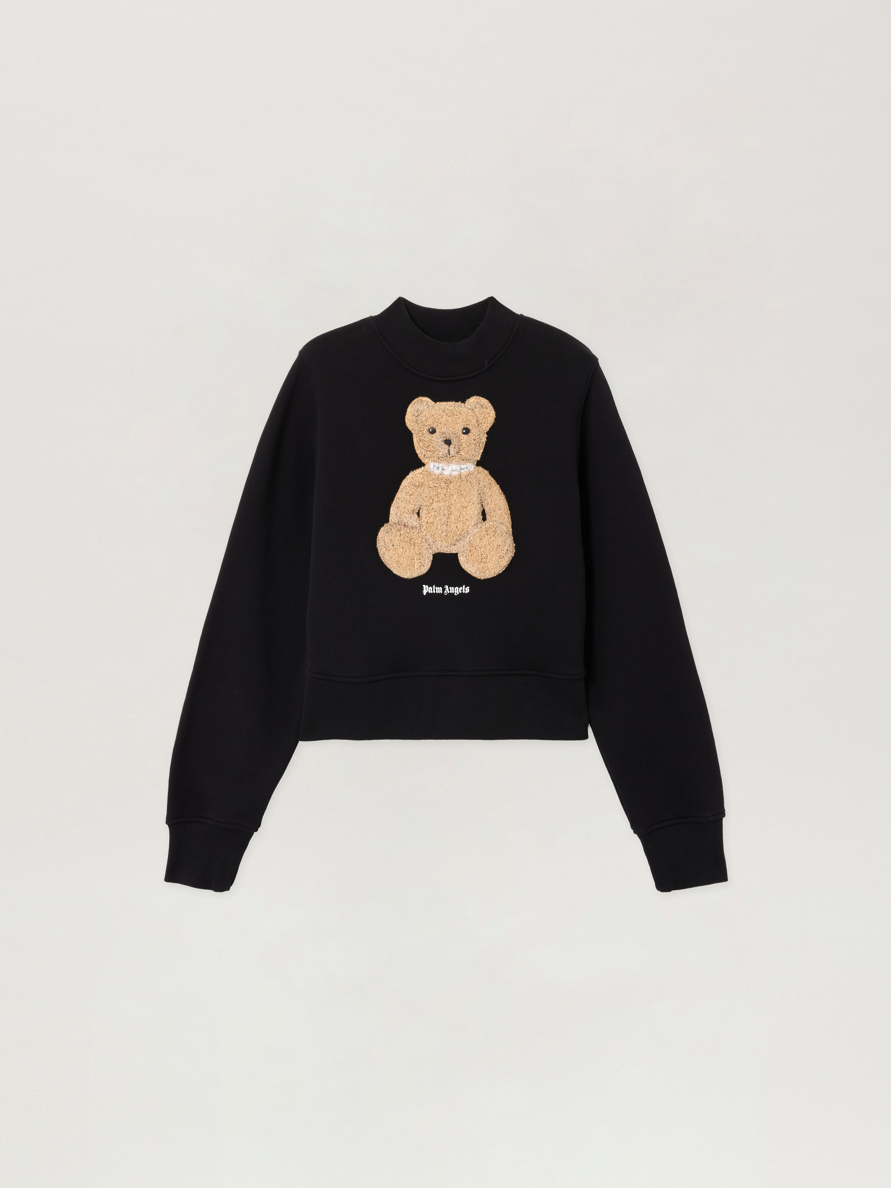 Palm Angels Bear Printed Crewneck Sweatshirt In Black