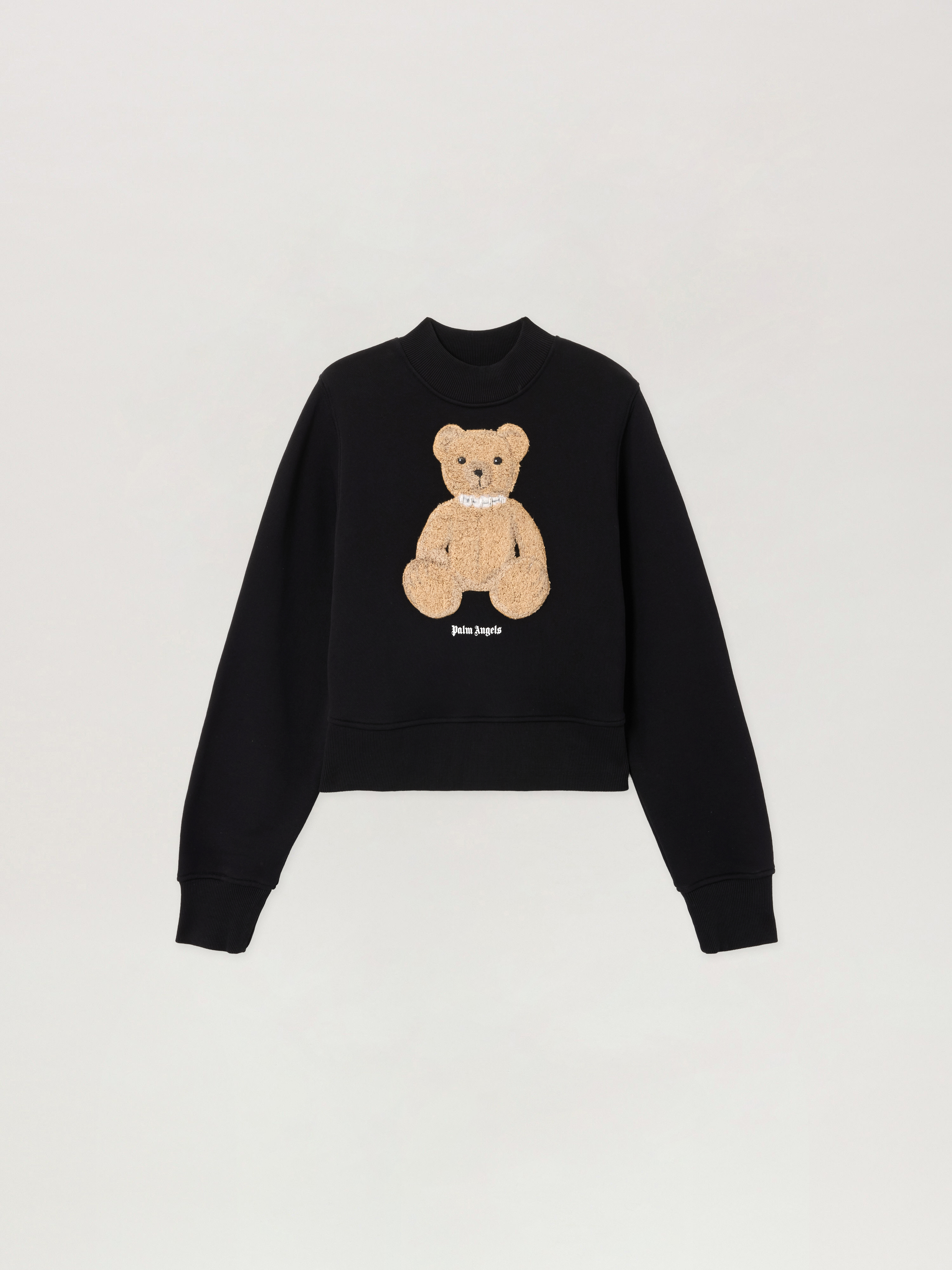 Palm Angels Bear Printed Crewneck Sweatshirt In Black
