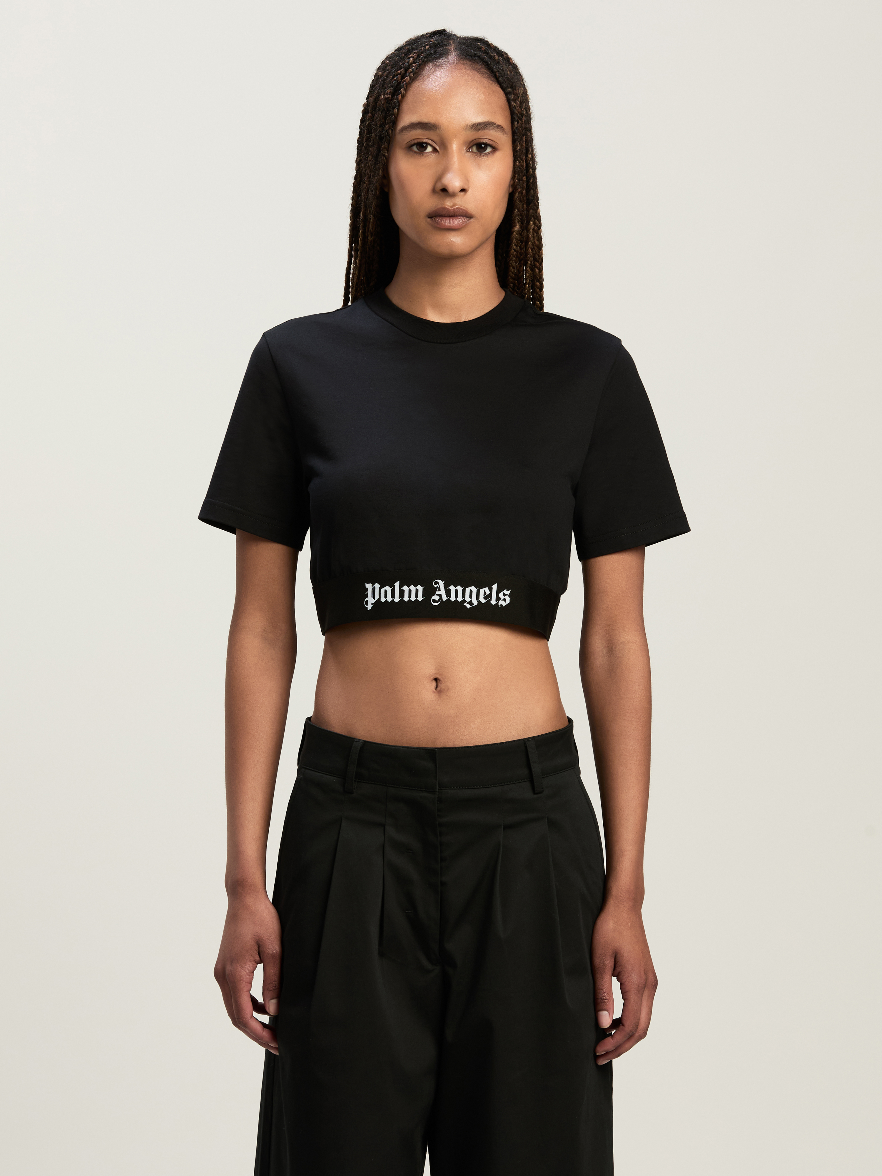 Palm Angels Classic Logo Tape Crop Tee