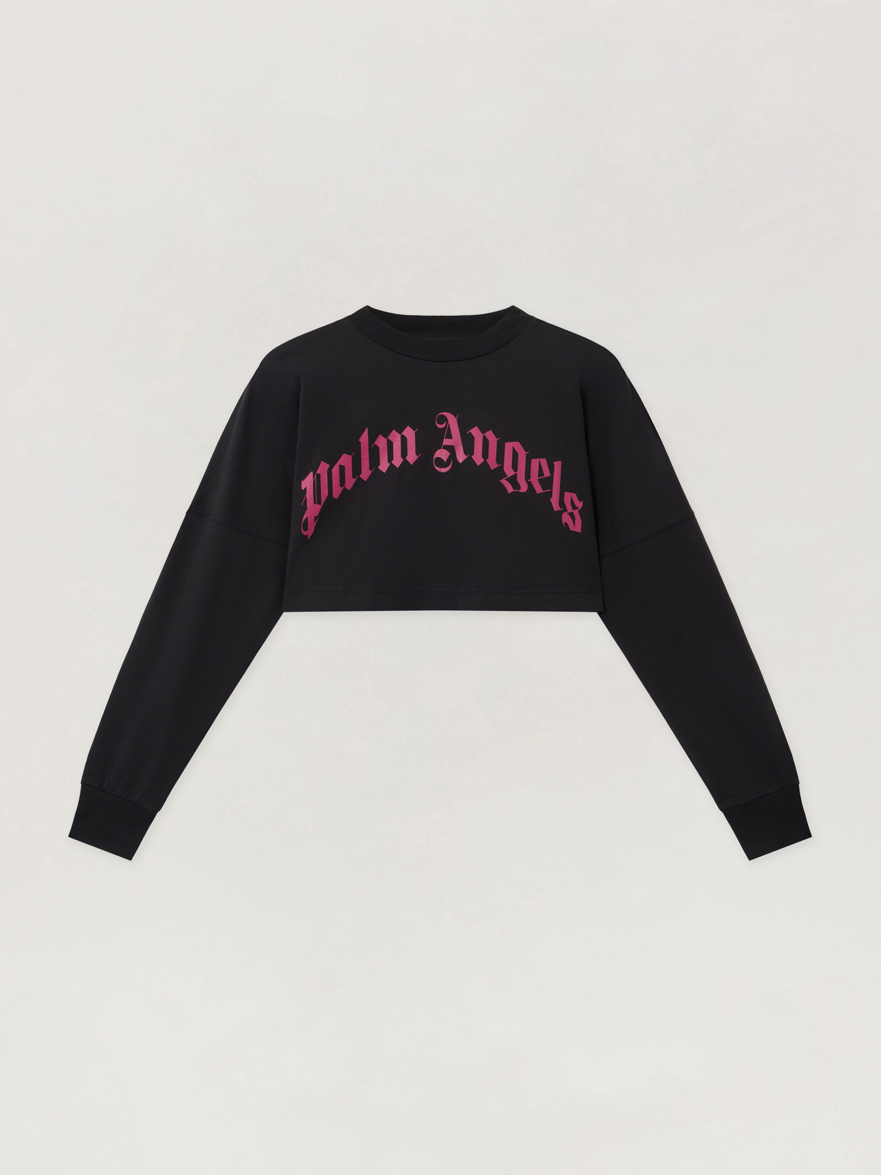 Palm Angels Curved Logo Crop Long Sleeve