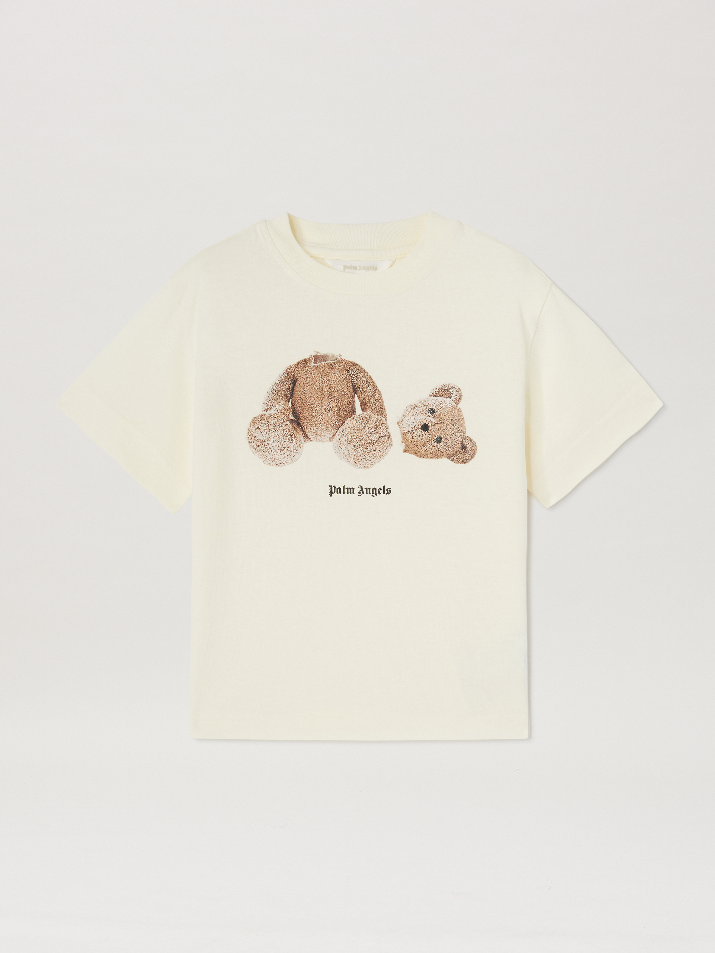 Palm Angels Bear T-shirt S/s Butter Brow In Neutral