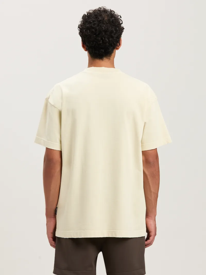 Palm Angels Ivory T-shirt With Front Bear Print