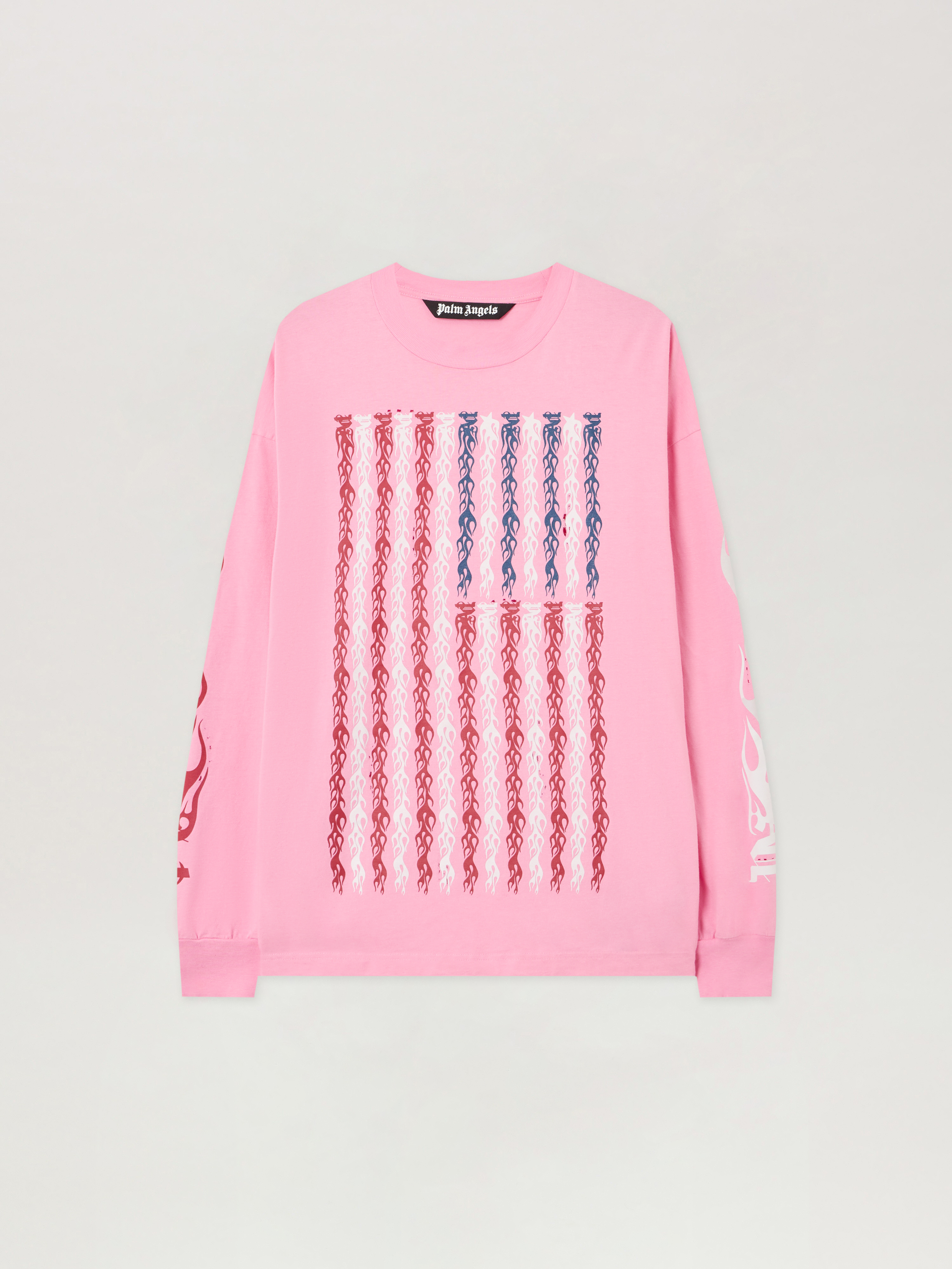 Flames Flag Long Sleeve T-Shirt in PINK - MULTICOLOR for Men