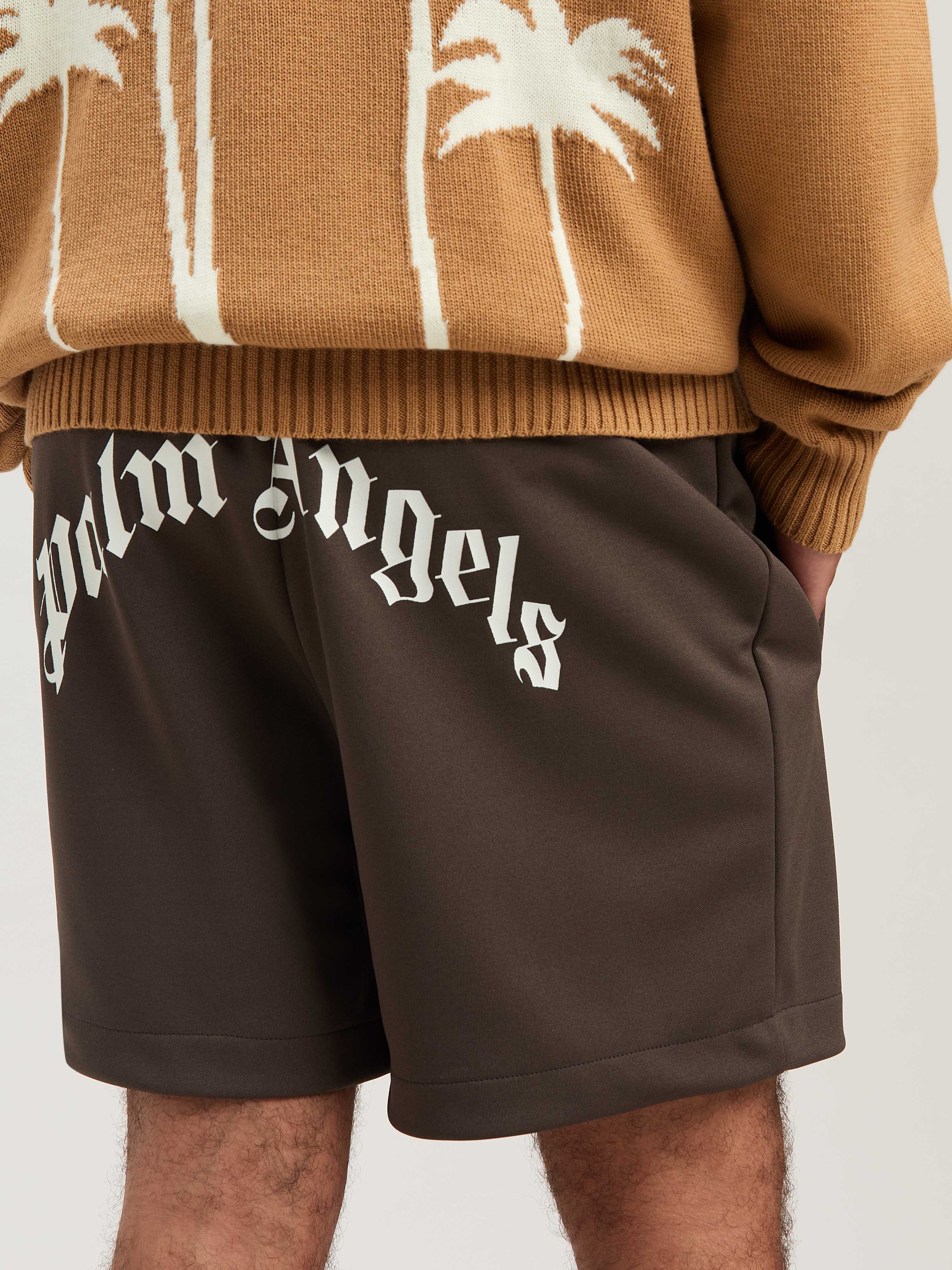 Palm Angels Curved Logo Track Shorts