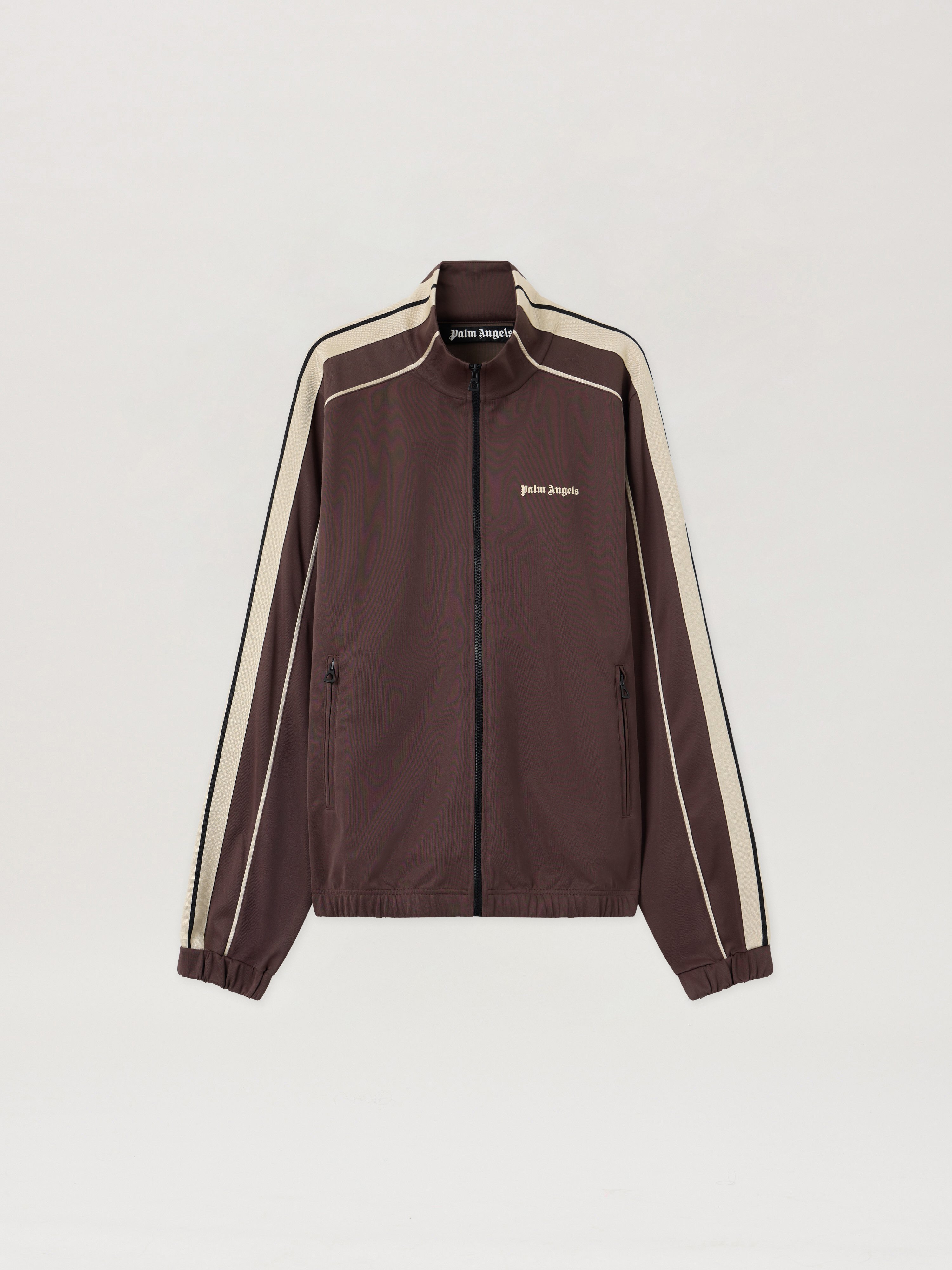 PALM ANGELS Classic Logo Vintage Track Jacket - Man Tracksuits Brown Off White Xxl
