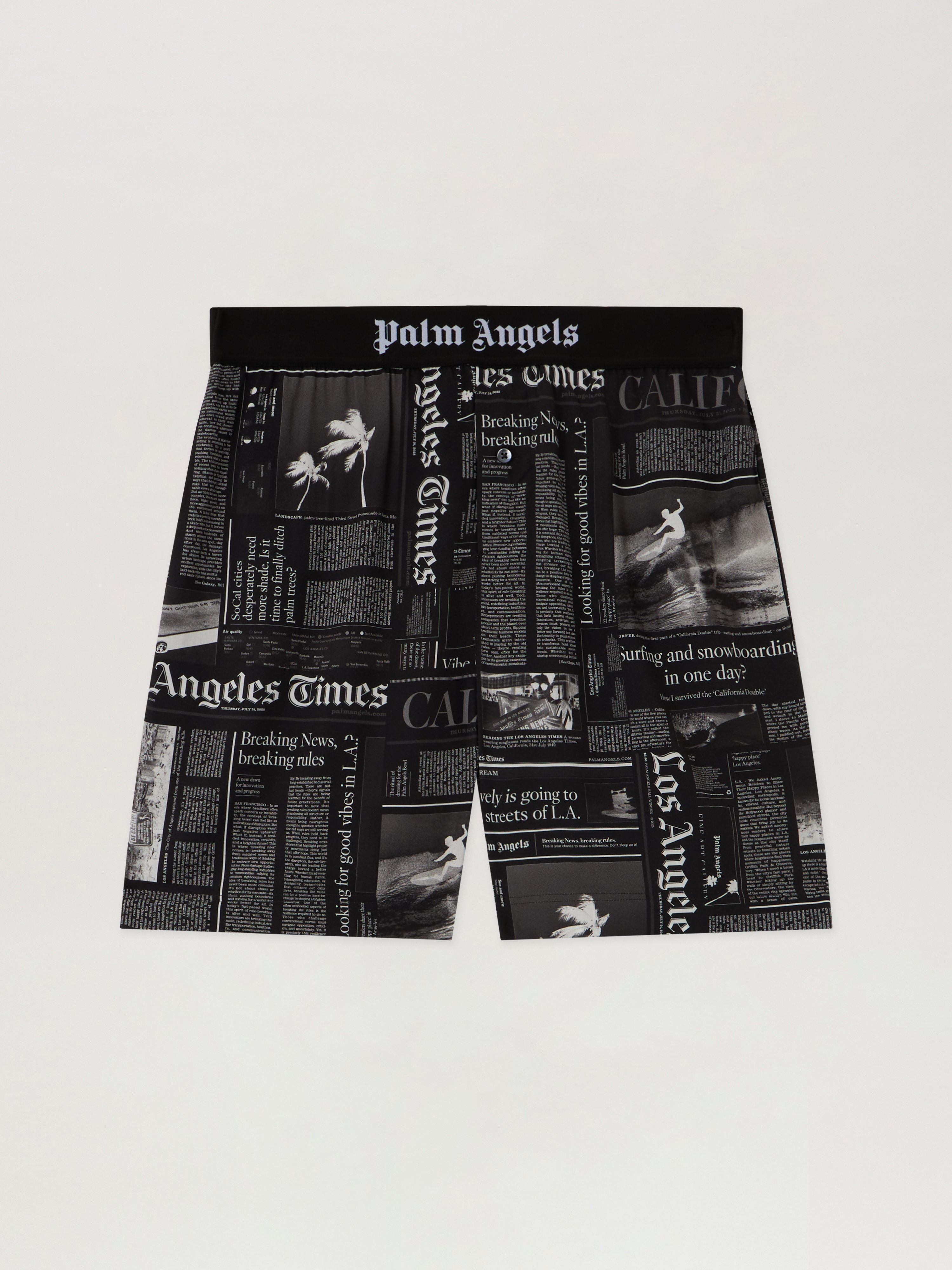 PaxLaTimes Drawstring Shorts in BLACK - OFF WHITE for Men | Palm