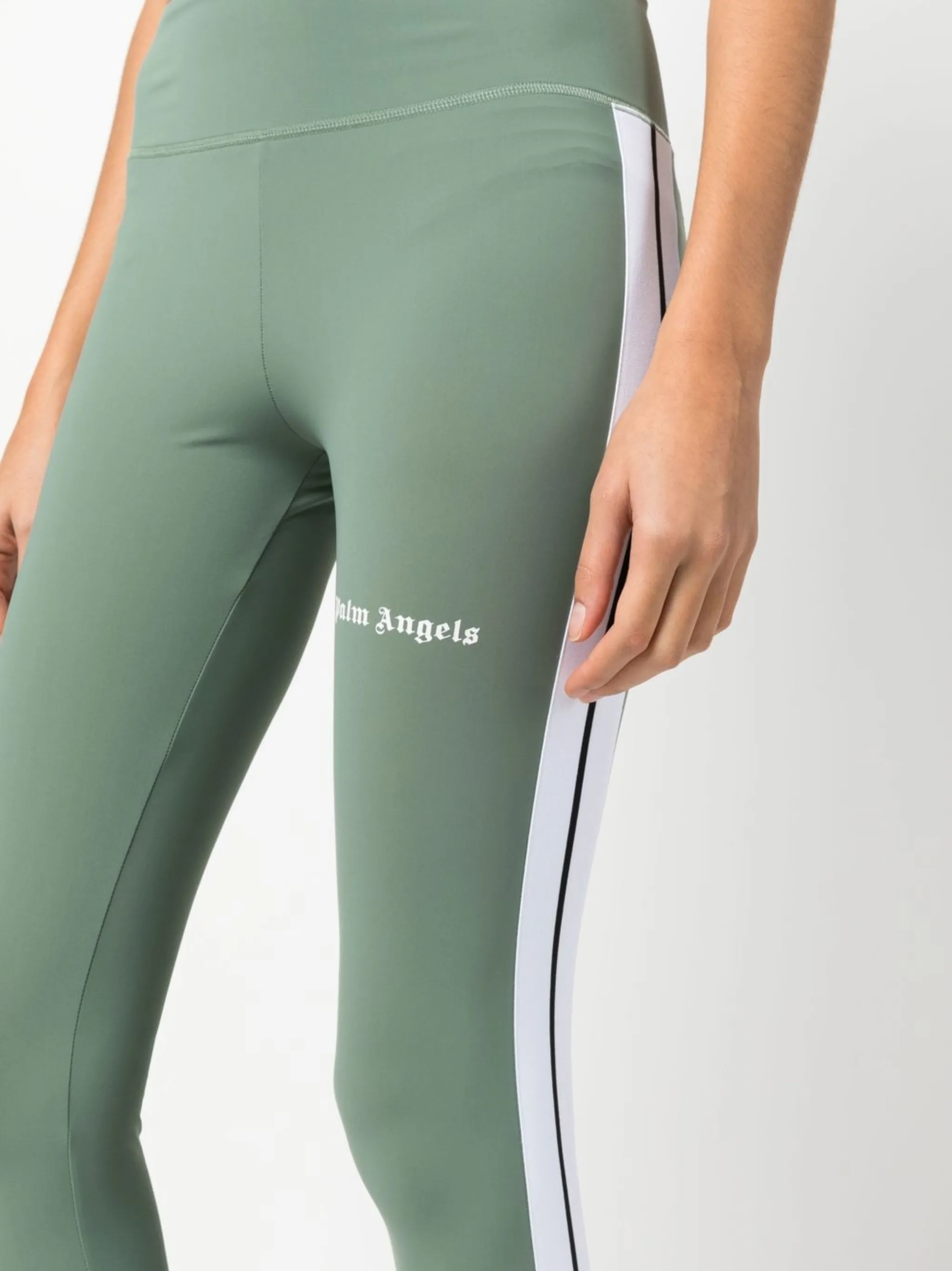 Palm Angels Training Track Leggings In White