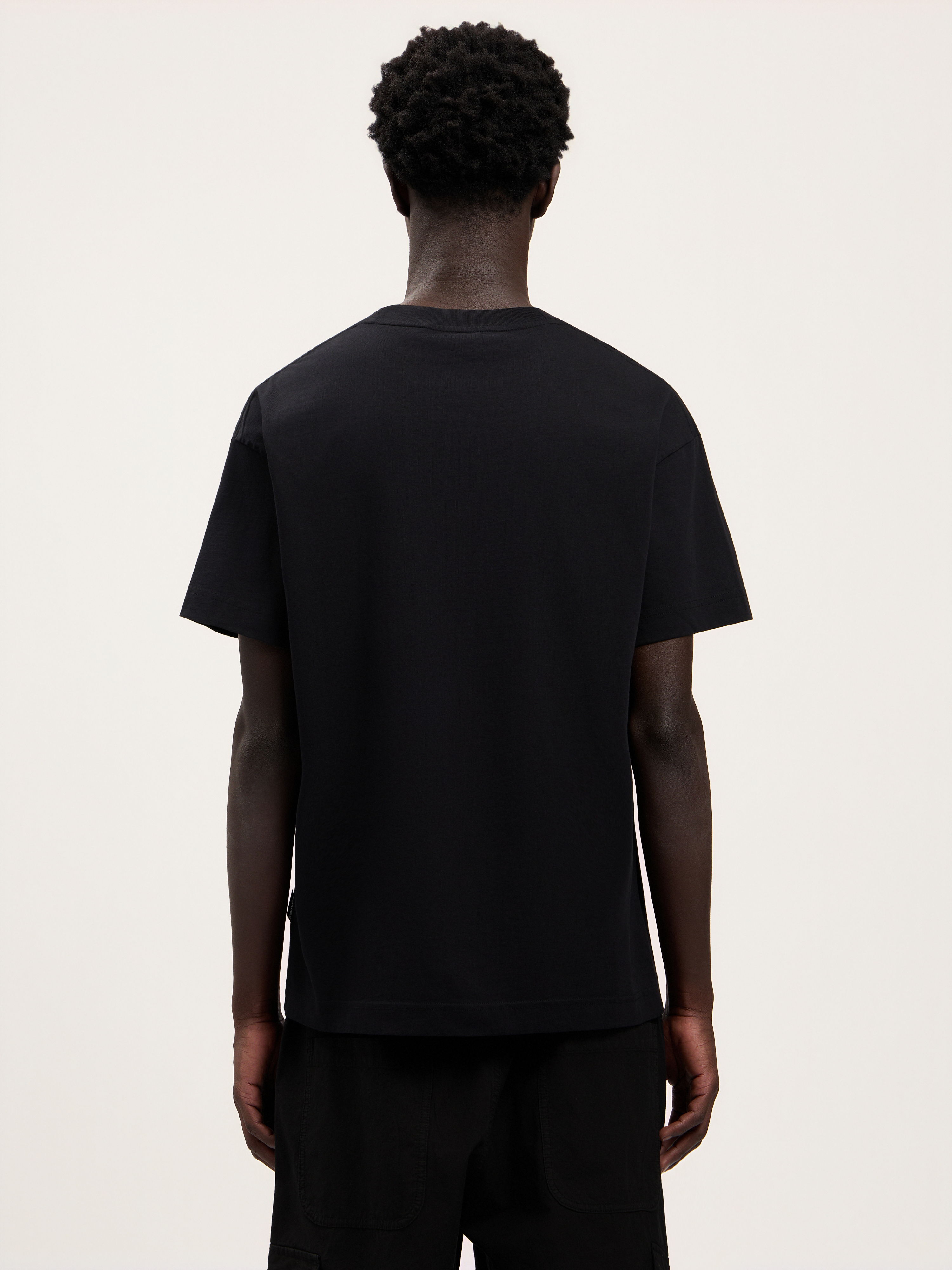 Palm Angels Men Black Neck Logo T-shirt, Xs Luxury T-shirts For Men Darveys