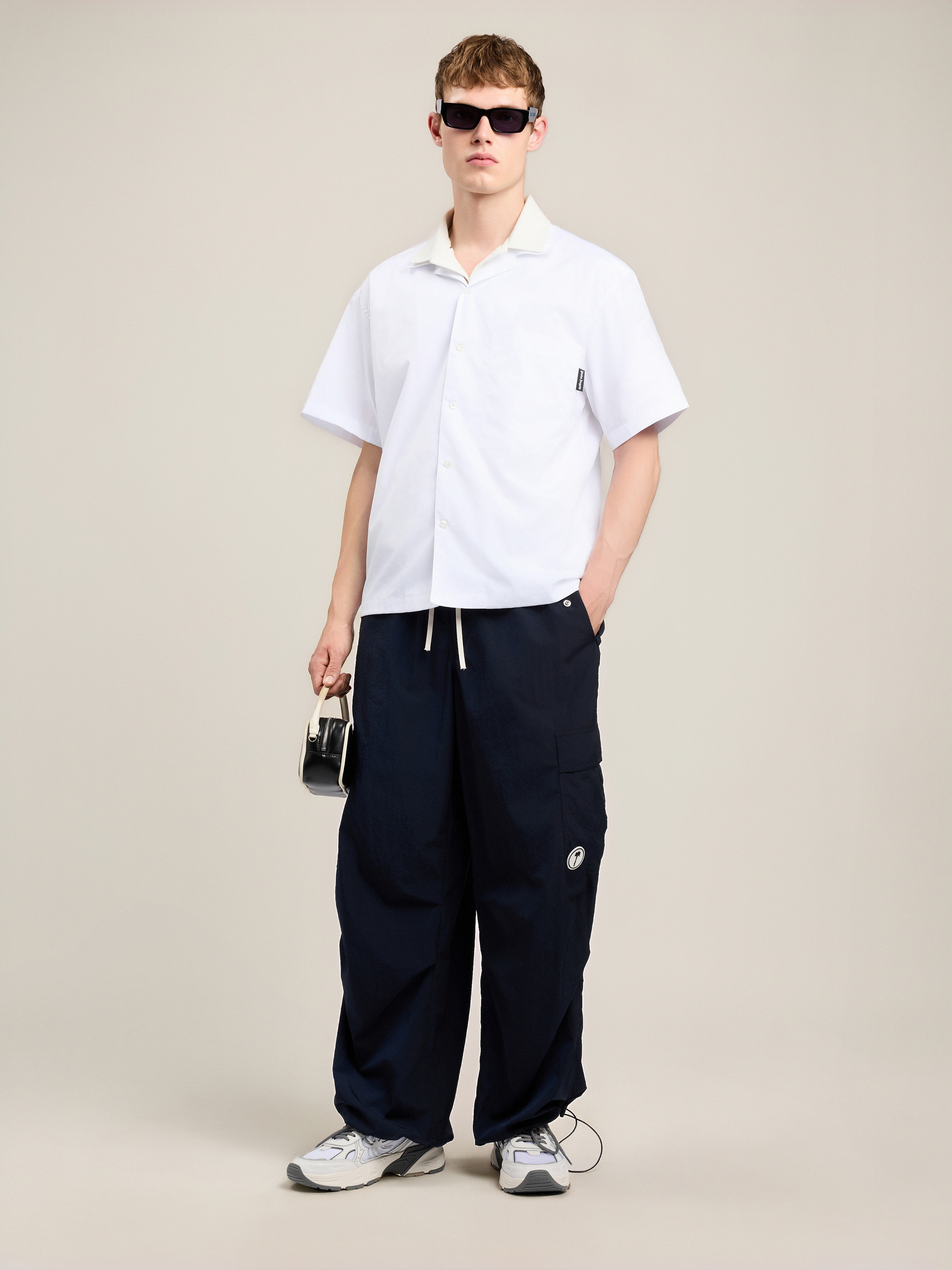 Palm Angels Back Curved Logo Bowling Shirt