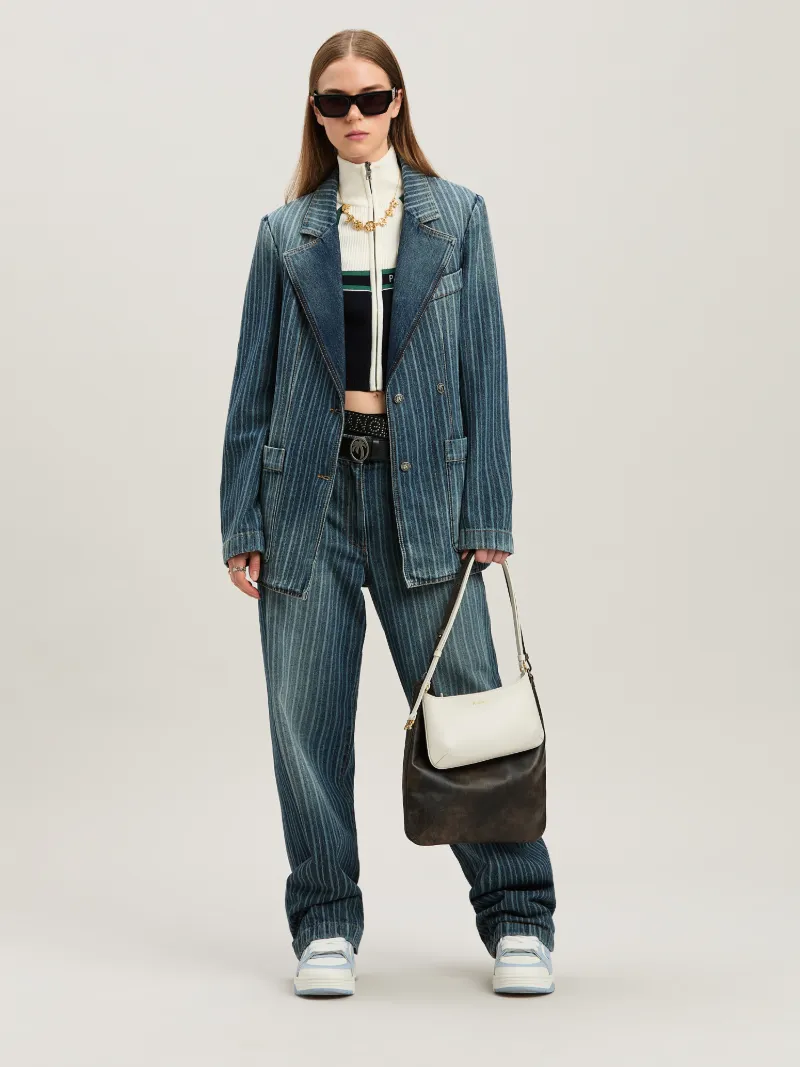 Palm Angels Laser Pinstriped Denim Pants