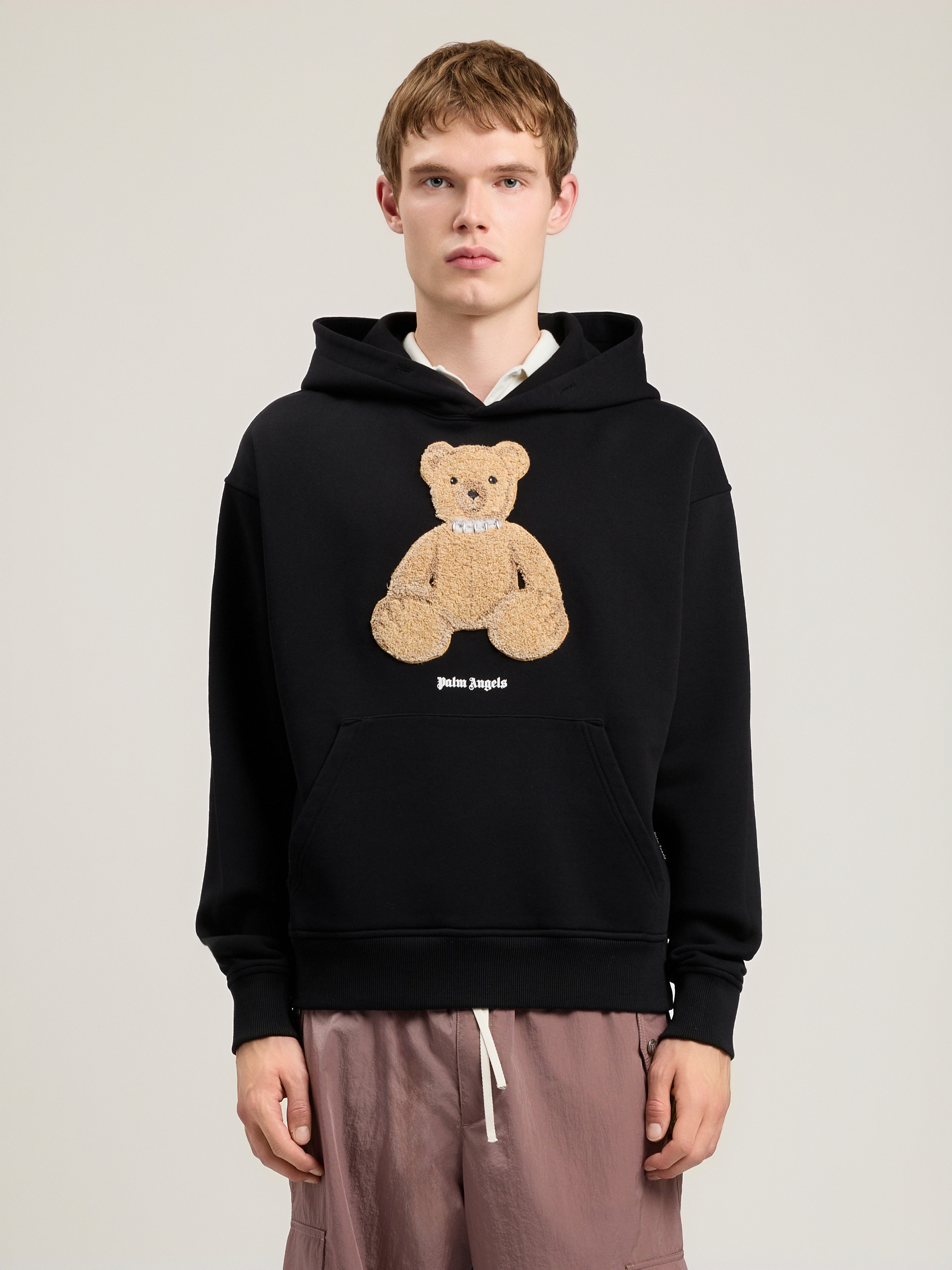 Palm Angels Black Graphic Hood Sweatshirt