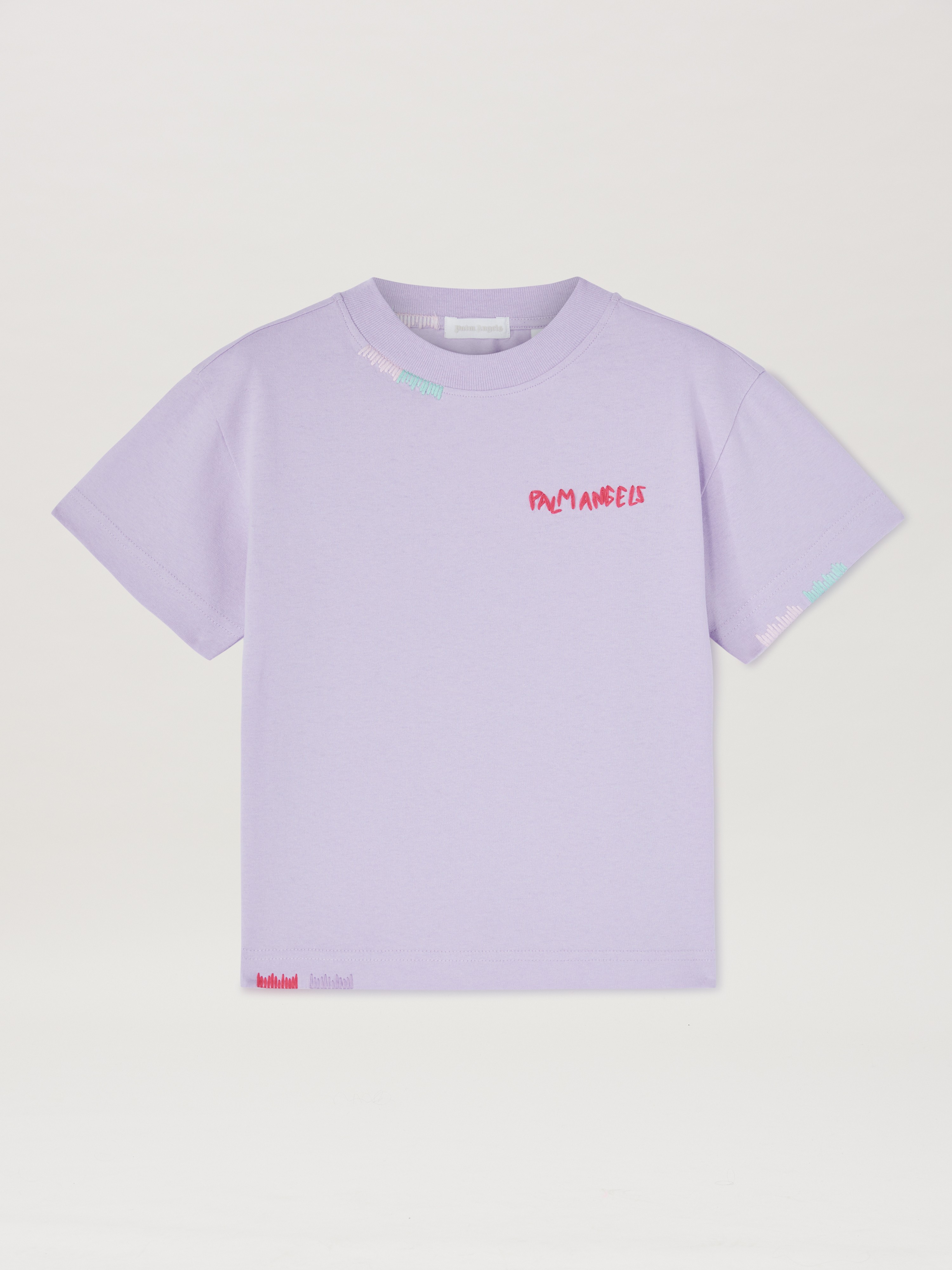 Palm Angels Kids' Multicolored Embroidered T-shirt