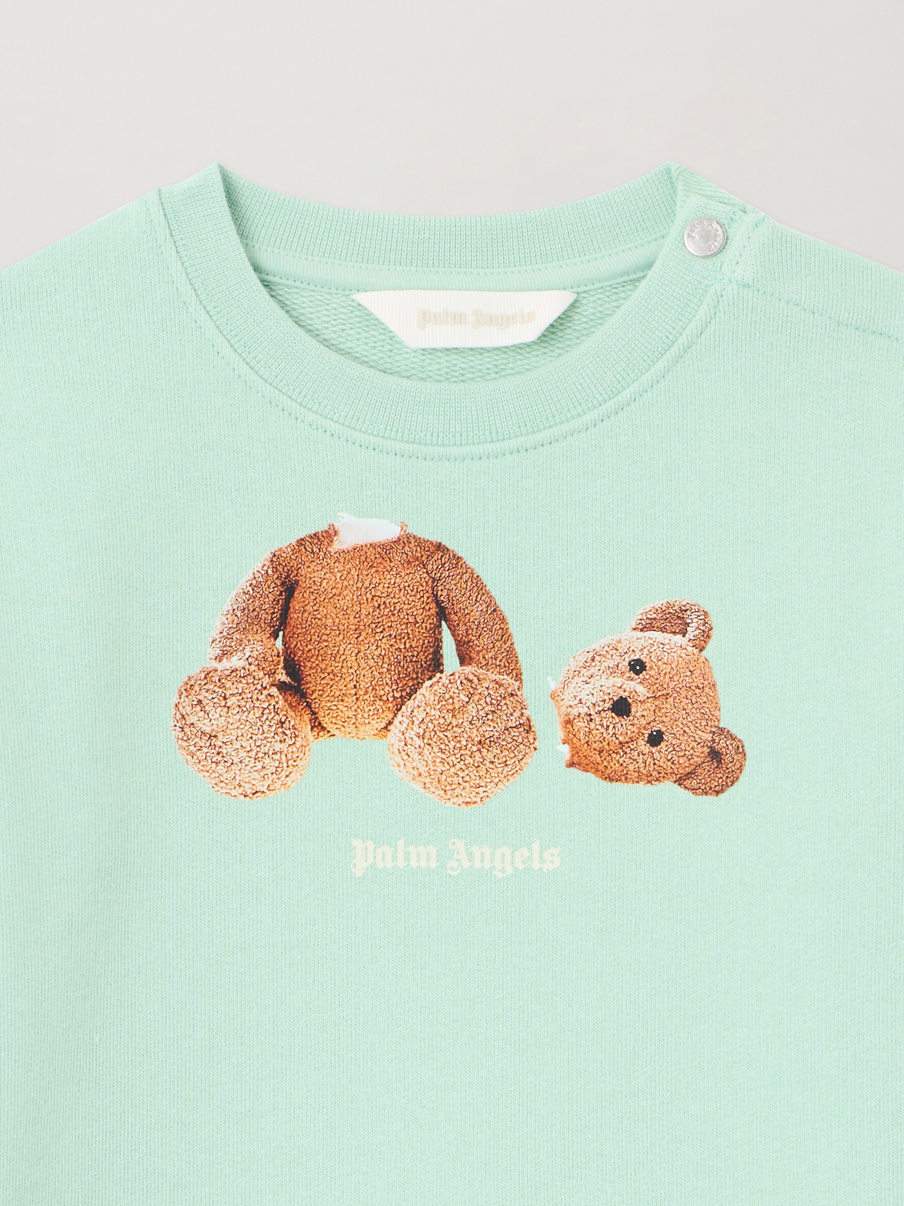  Palm Angels Bear Crewneck Sweatshirt Kids  Verde Chiaro/light Green 