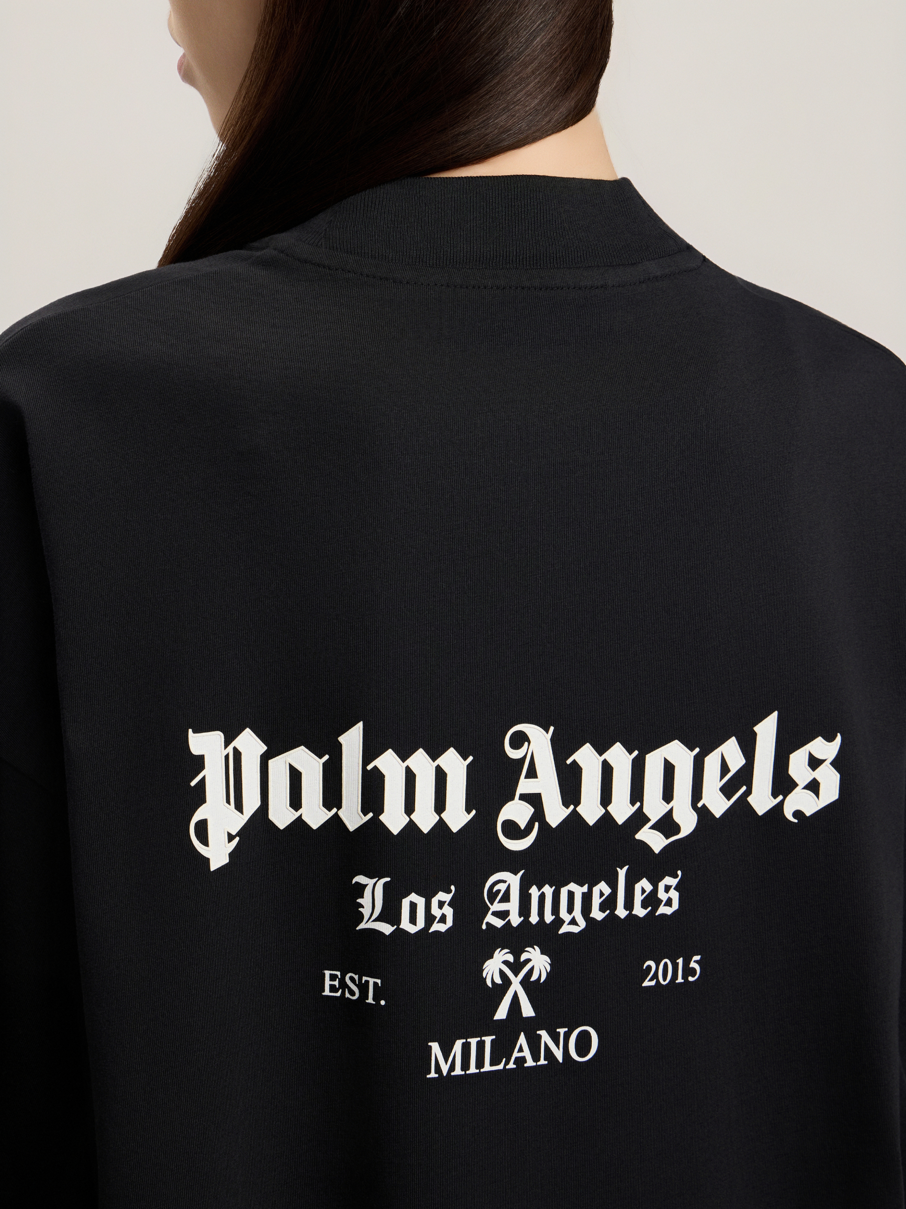 Palm Angels Milan La T-shirt Midi Dress In Black