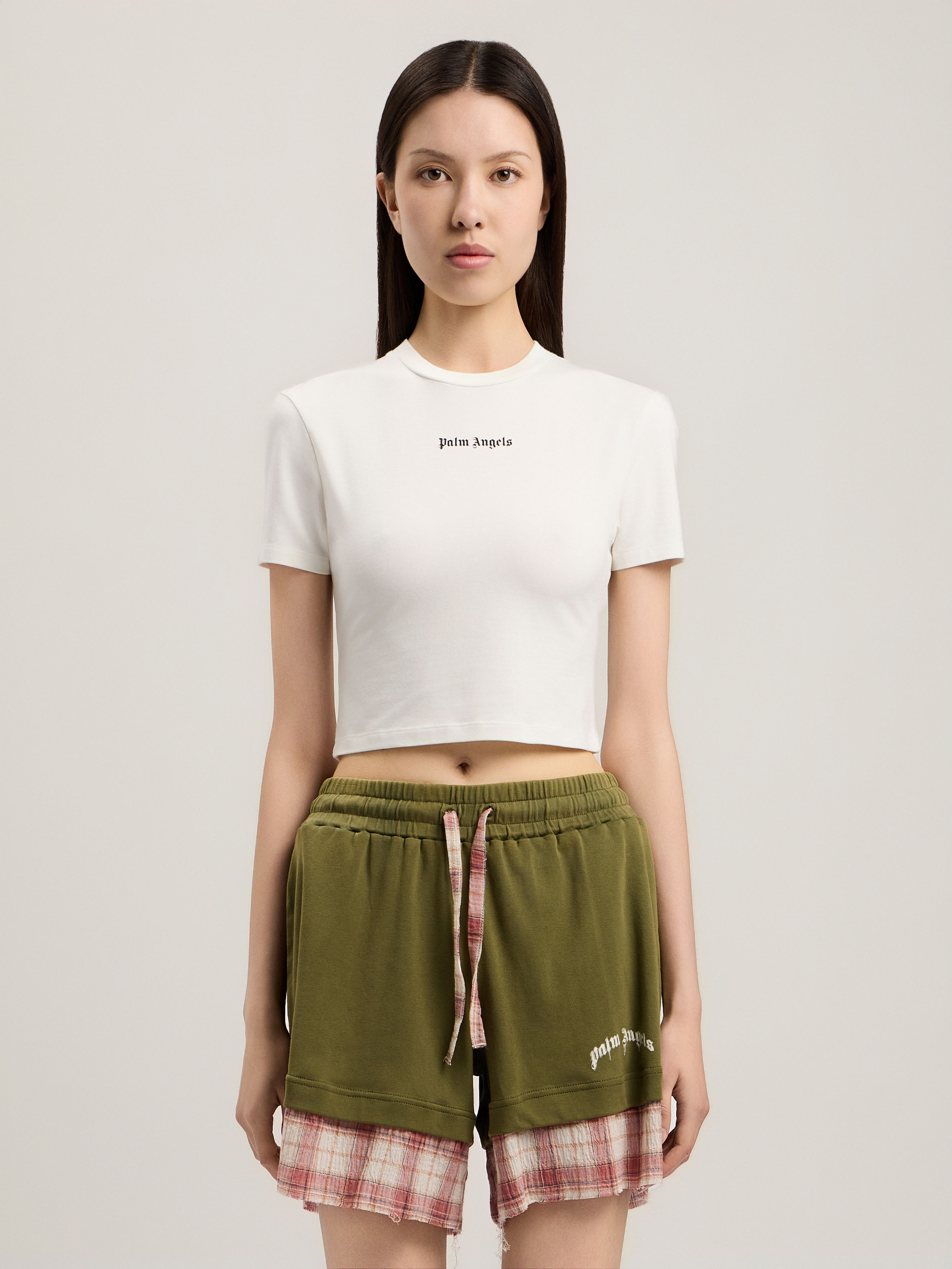 Palm Angels Classic Logo Baby T-shirt In Neutral