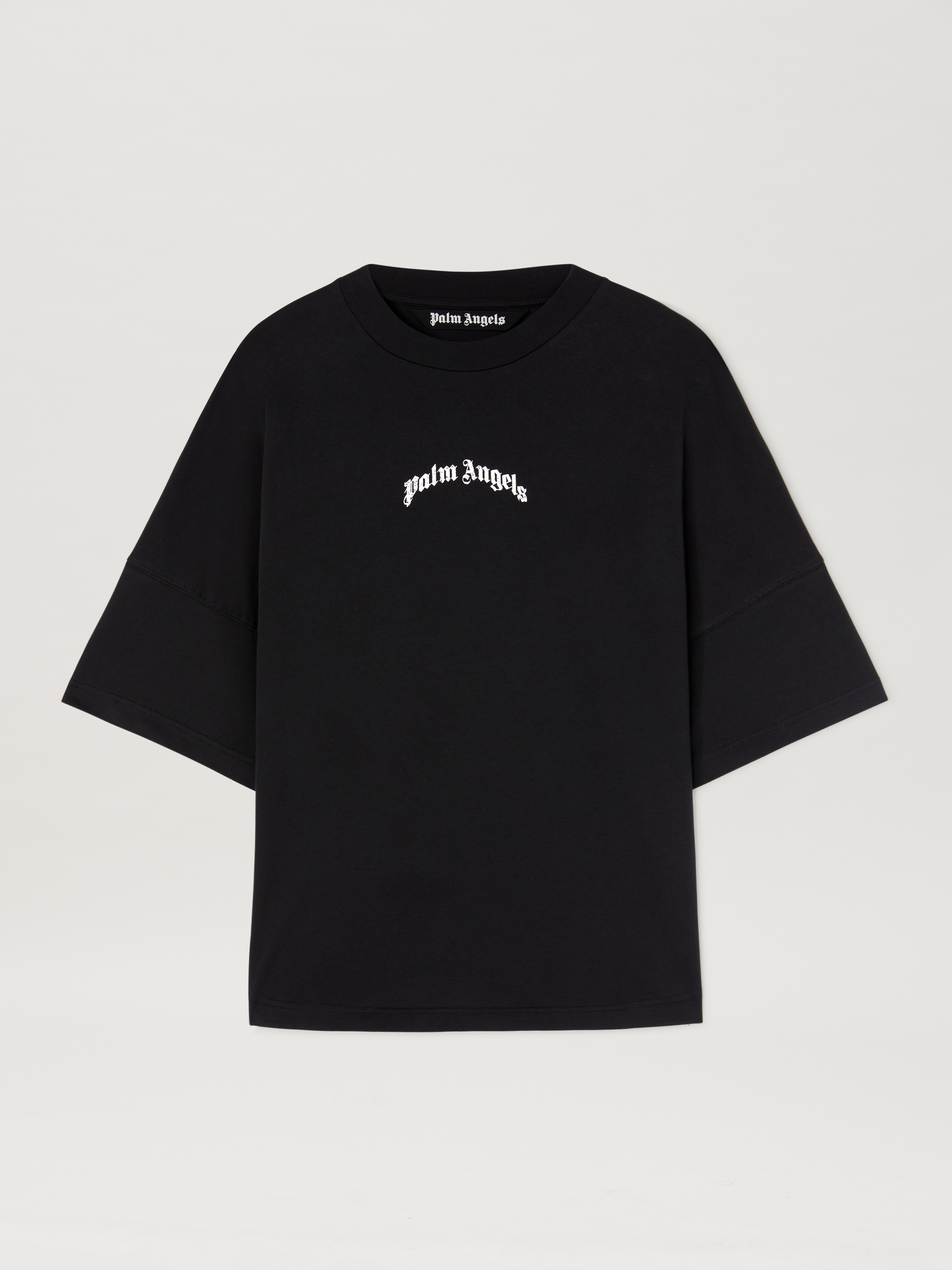 Tシャツ・カットソー PALM ANGELS Men T-shirt Black PMAA001S25JER00B 1003 Black crew neck printed t-shirt PALM ANGELS PMAA001S25JER00B