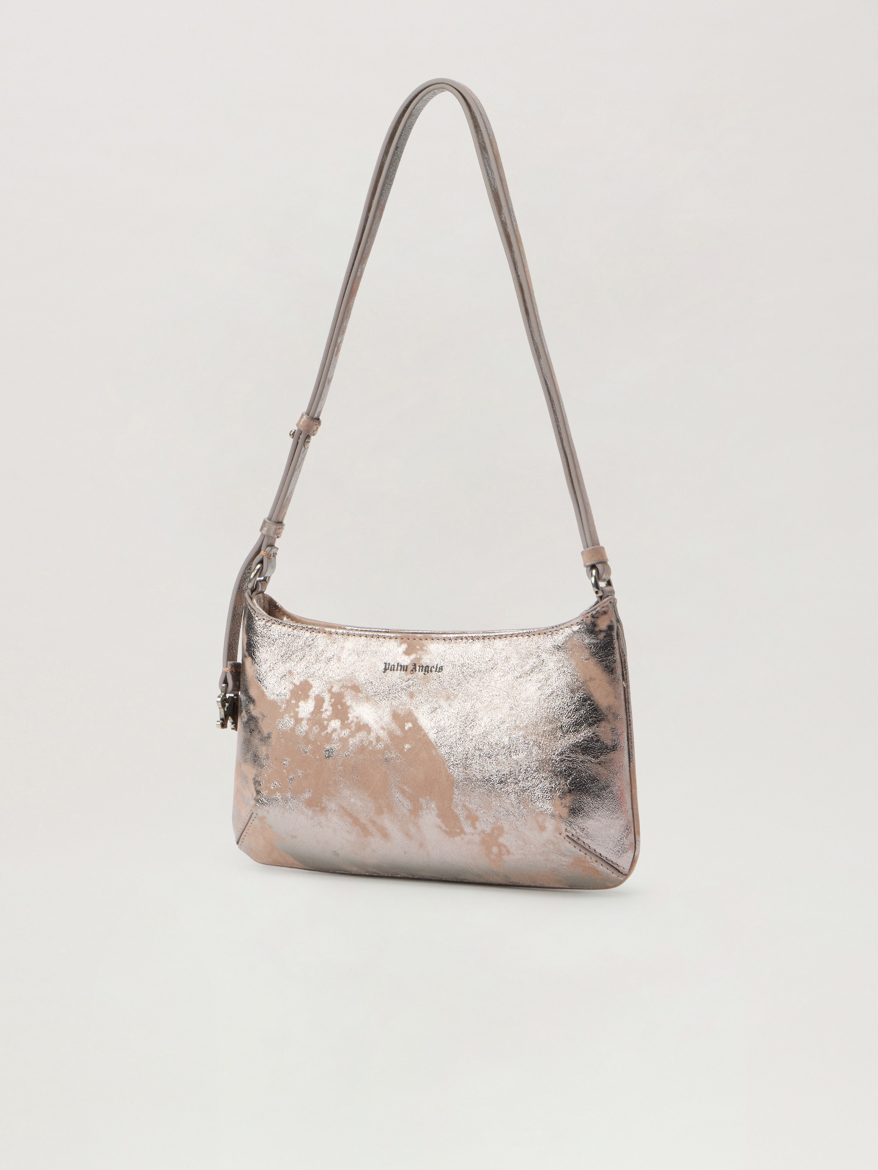 Palm Angels Giorgina Wrinkled Leather Shoulder Bag In Gold