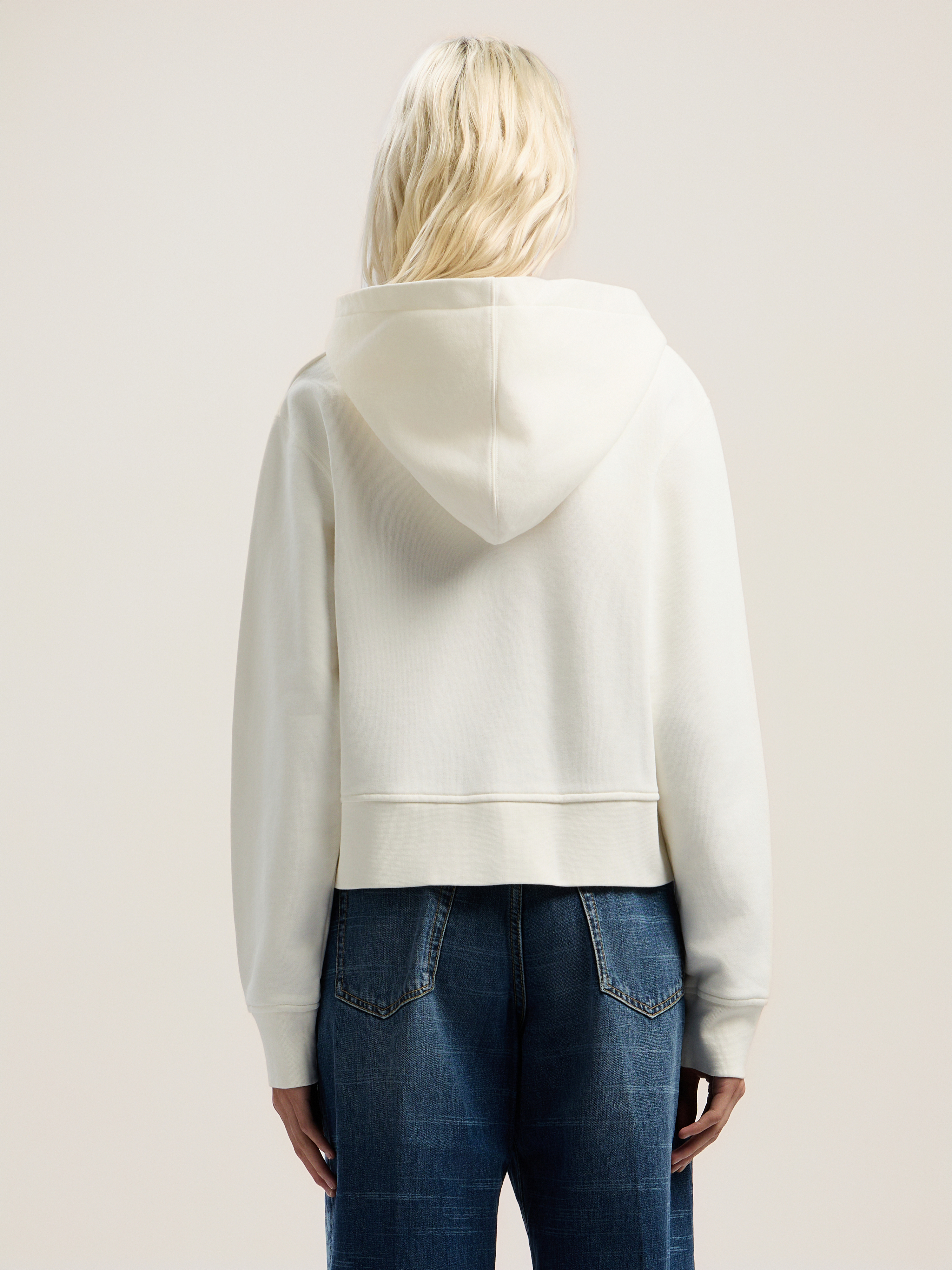Palm Angels Spray Bear Fitted Hoody In White