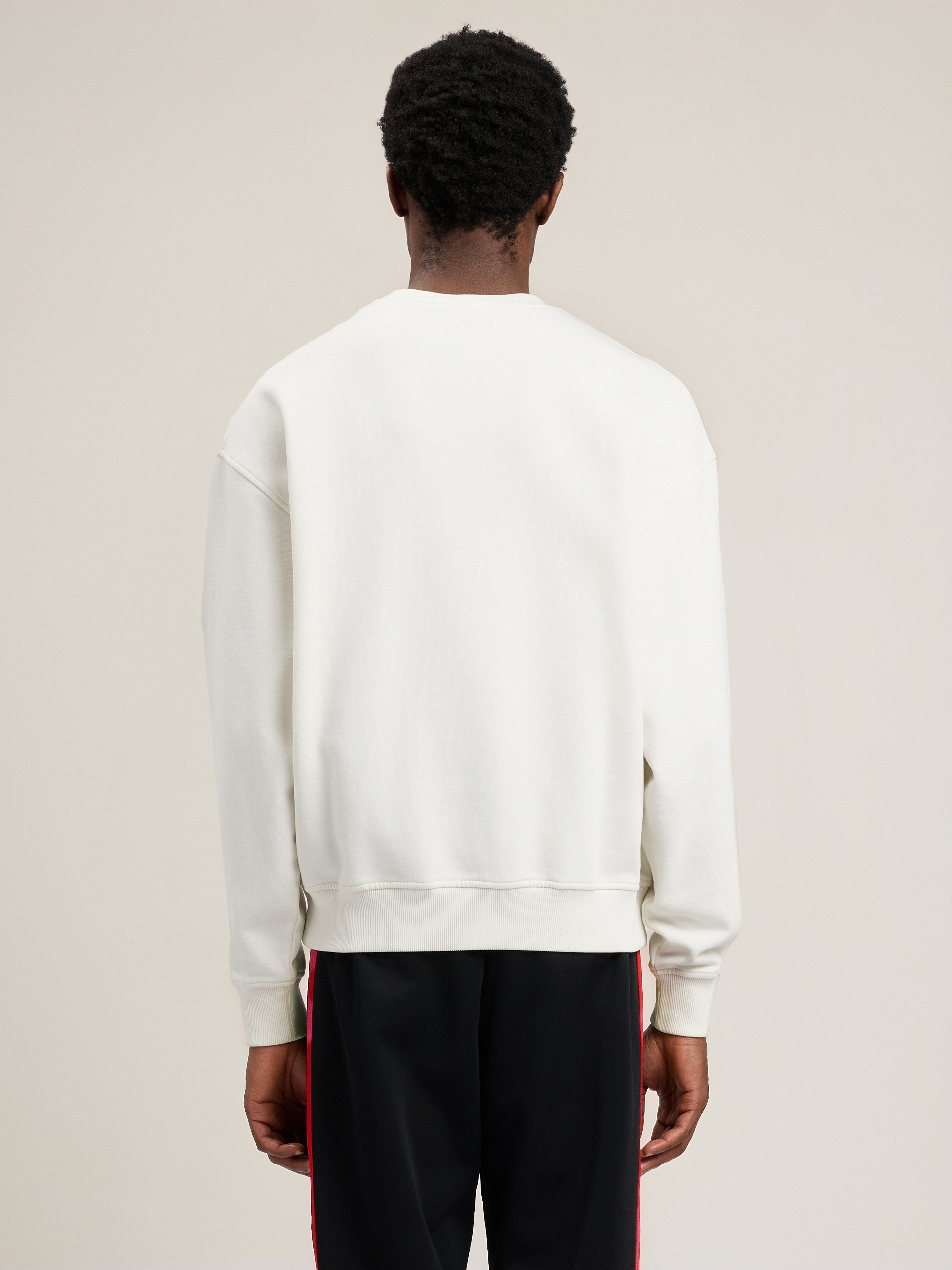 Palm Angels Relaxed-fit Cotton Sweatshirt With Signature Print In White