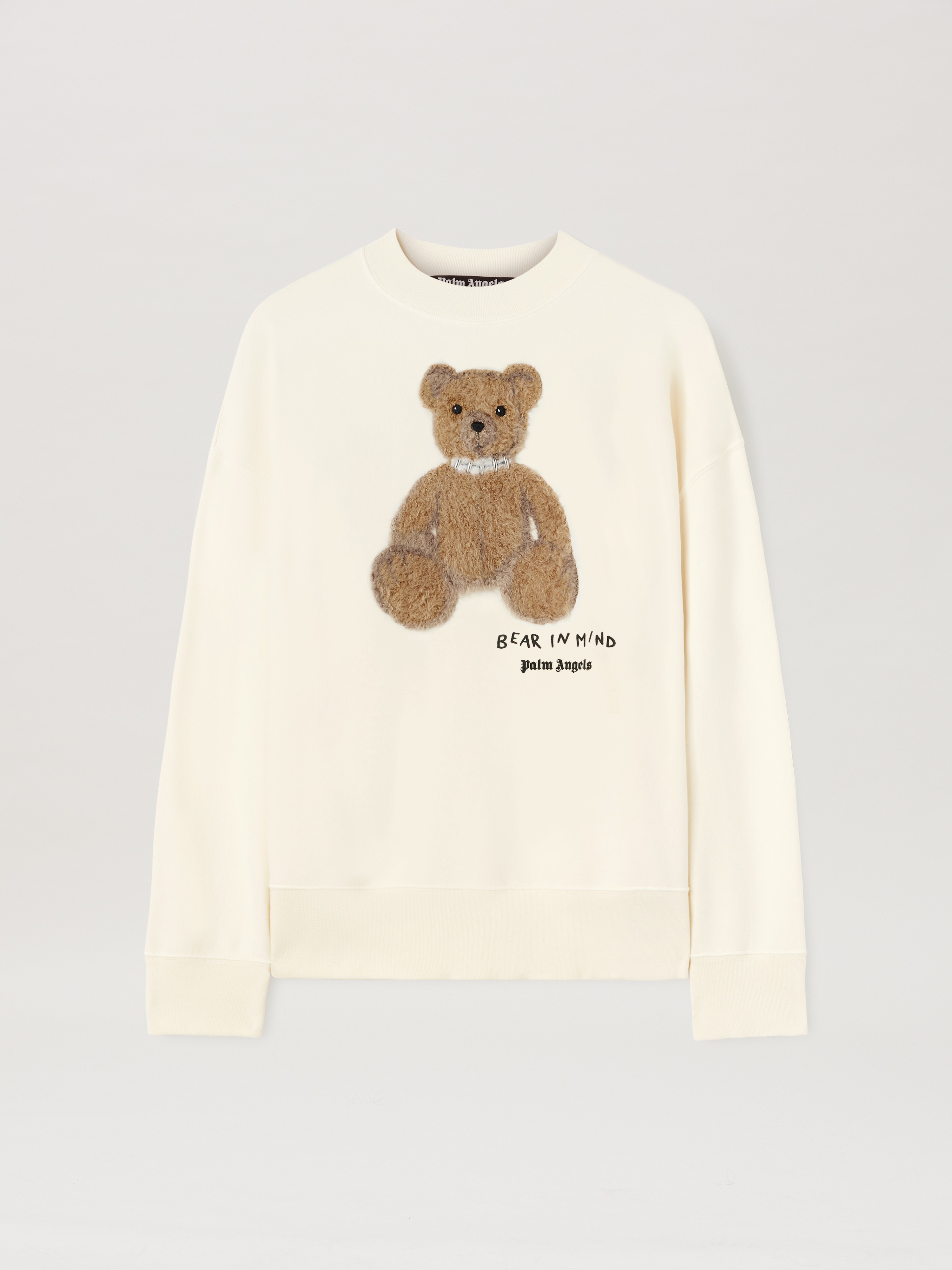 Palm Angels Cotton Crew Neck Sweatshirt With Teddy Bear Motif