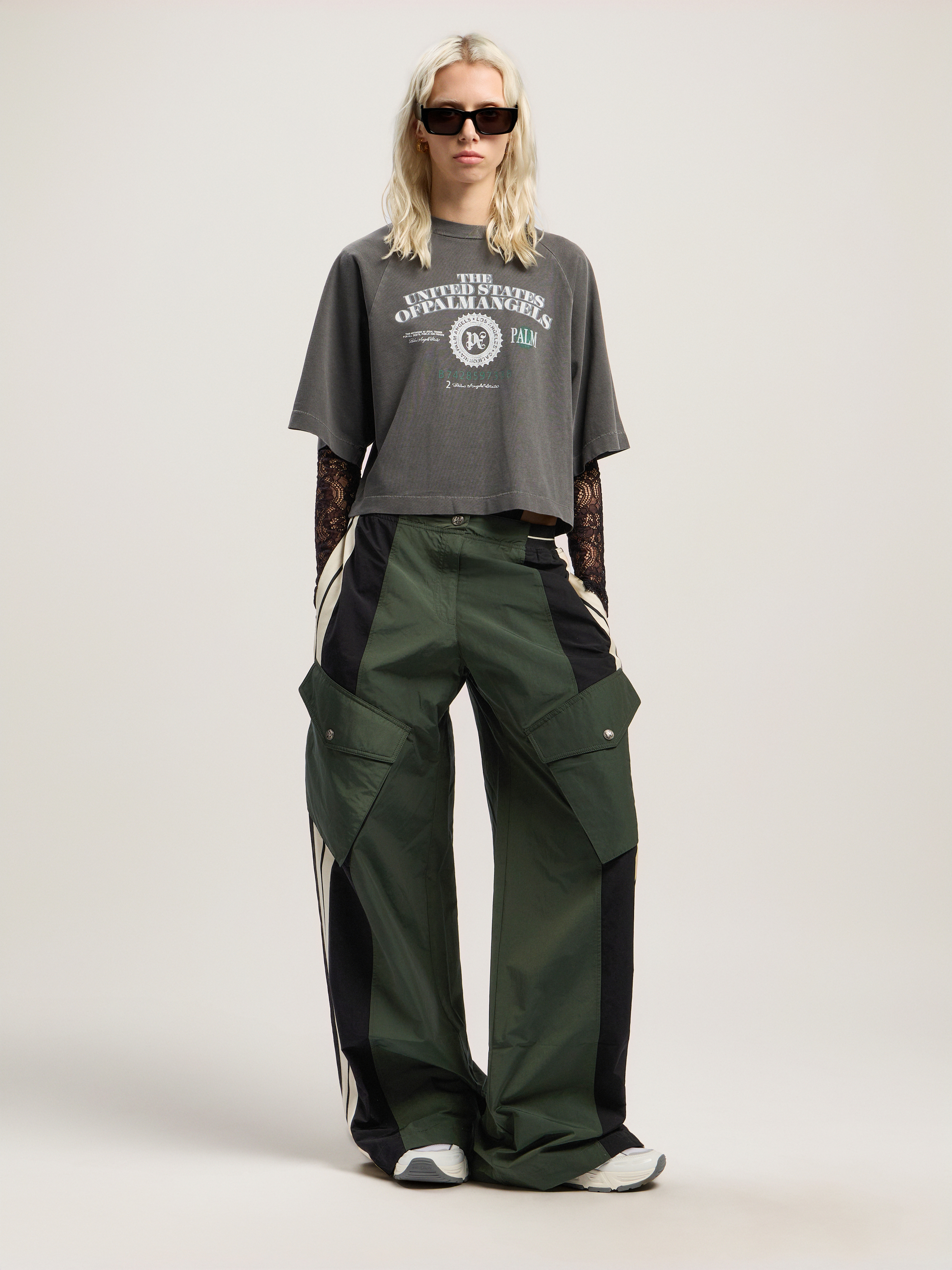 Palm Angels Dollar Cropped Tee In Multi