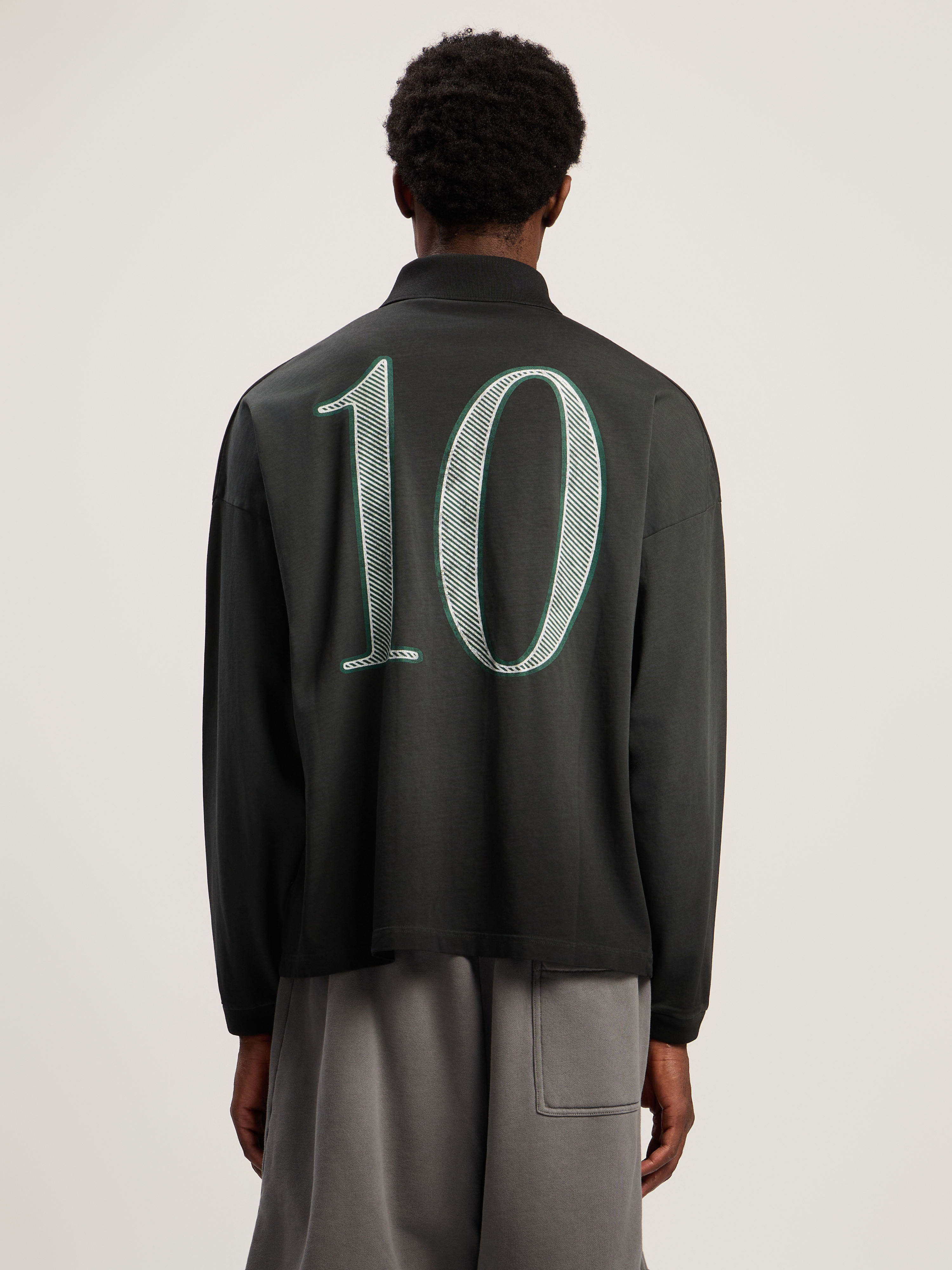 Palm Angels Pa Dollar Polo L/s In Black