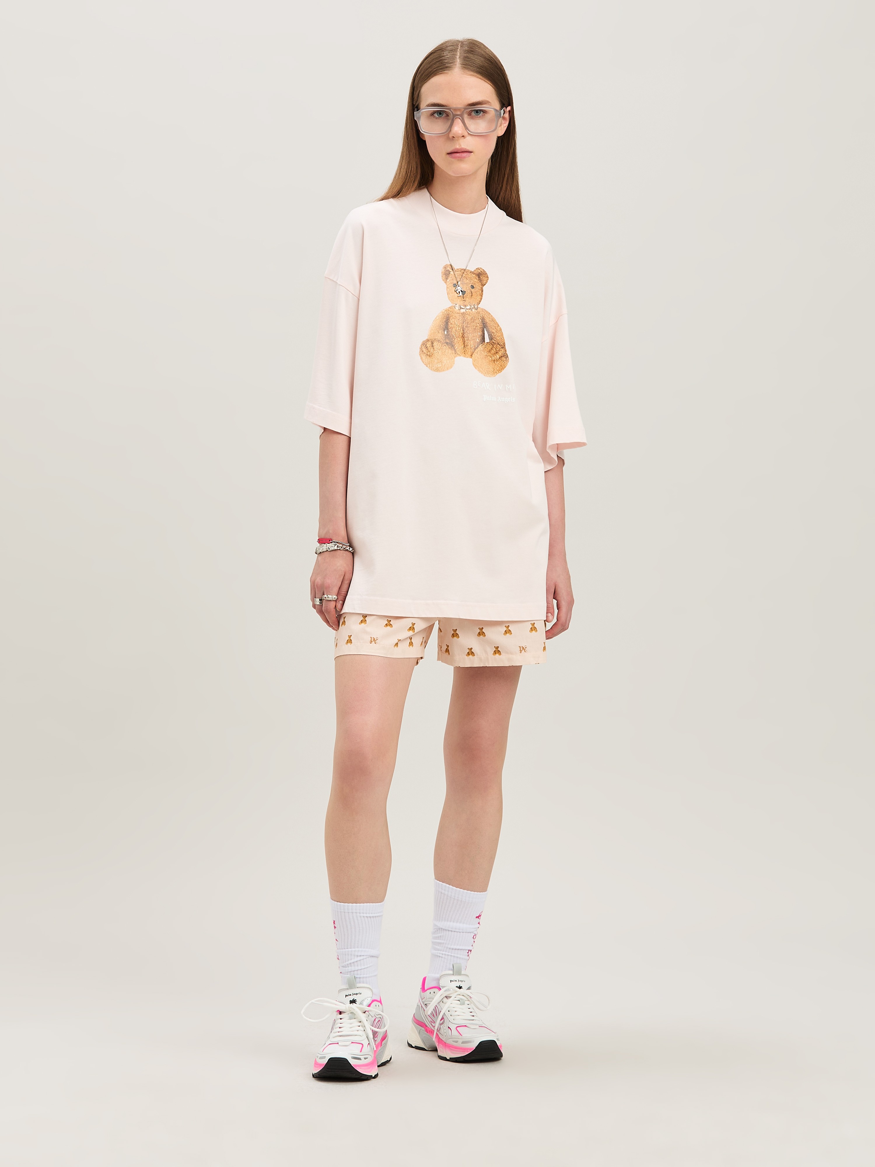 Shop Palm Angels Bear And Monogram Shorts