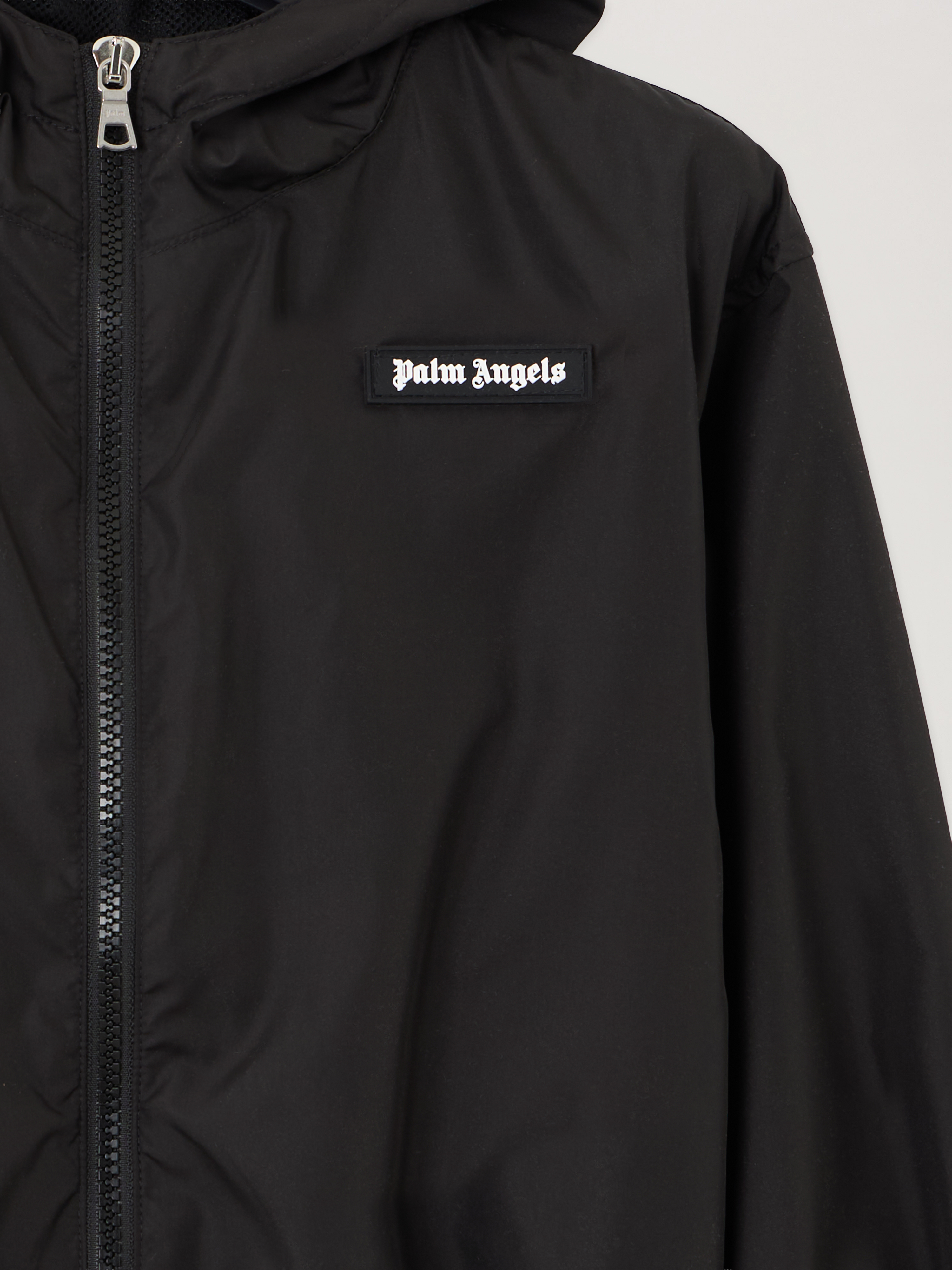  Palm Angels Curved Logo Windbreaker Jacket Kids  Nero/black 