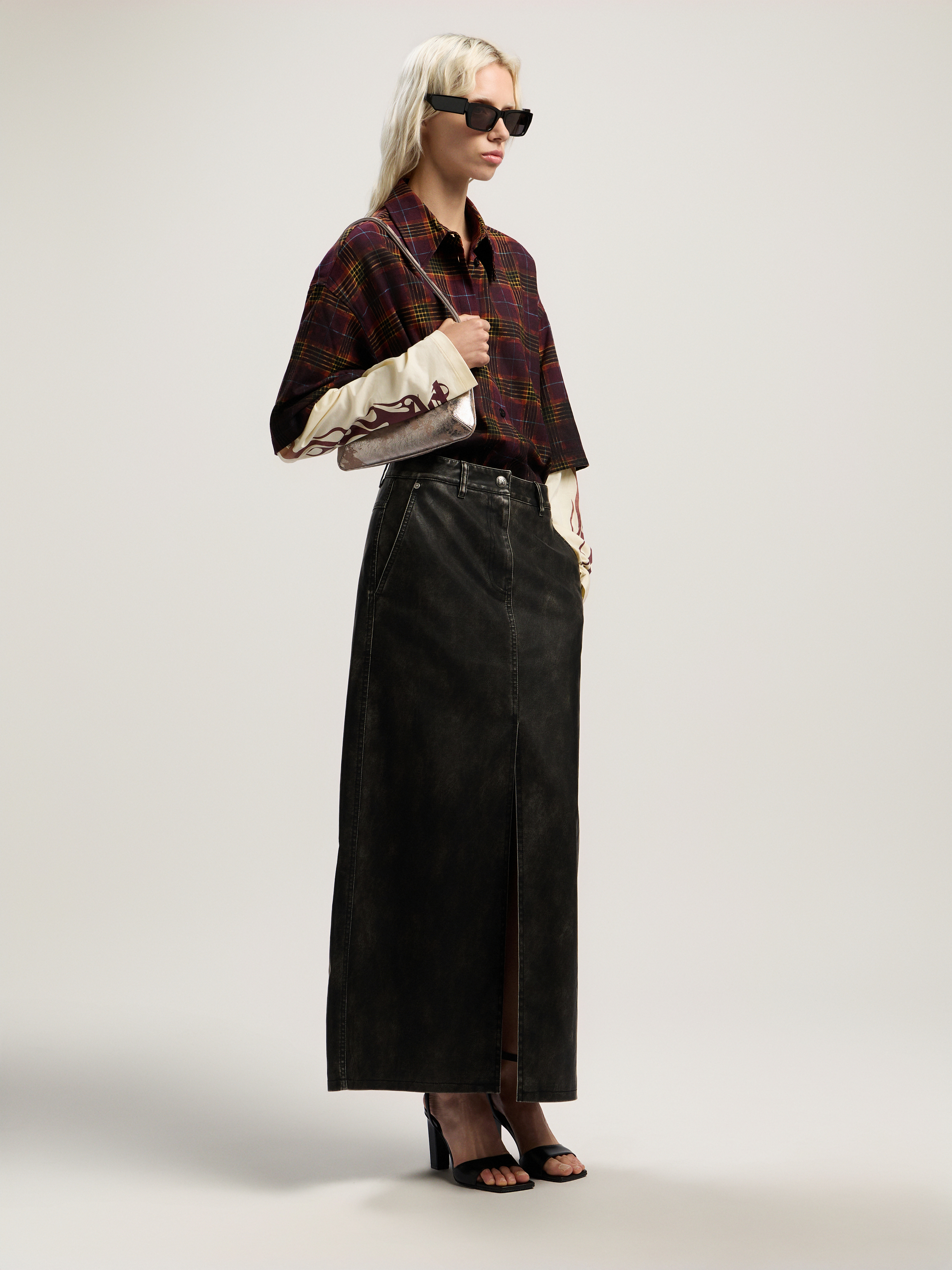Palm Angels Giorgina Wrinkled Leather Shoulder Bag In Gold