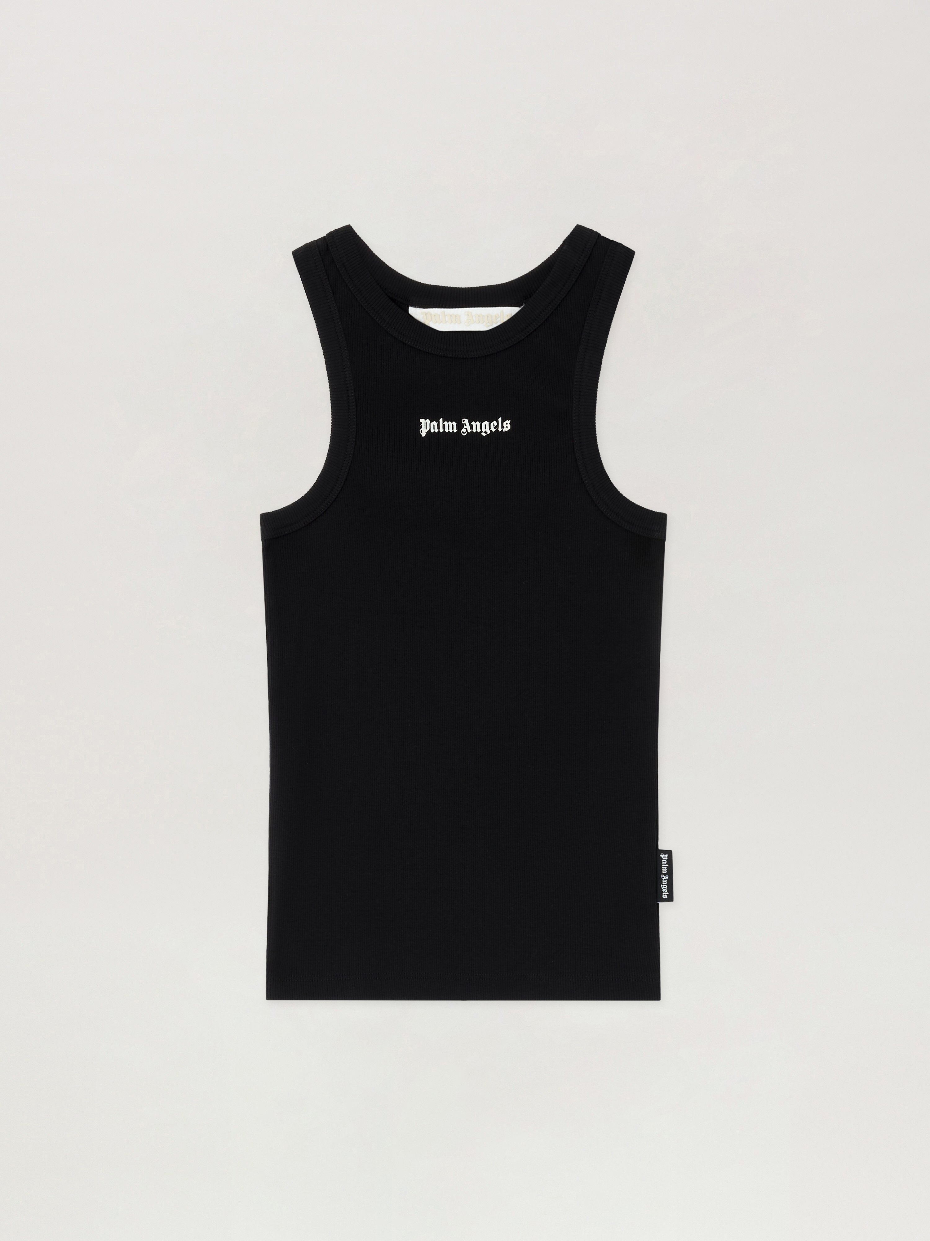 Palm Angels Classic Logo Fitted Tank Top In Black