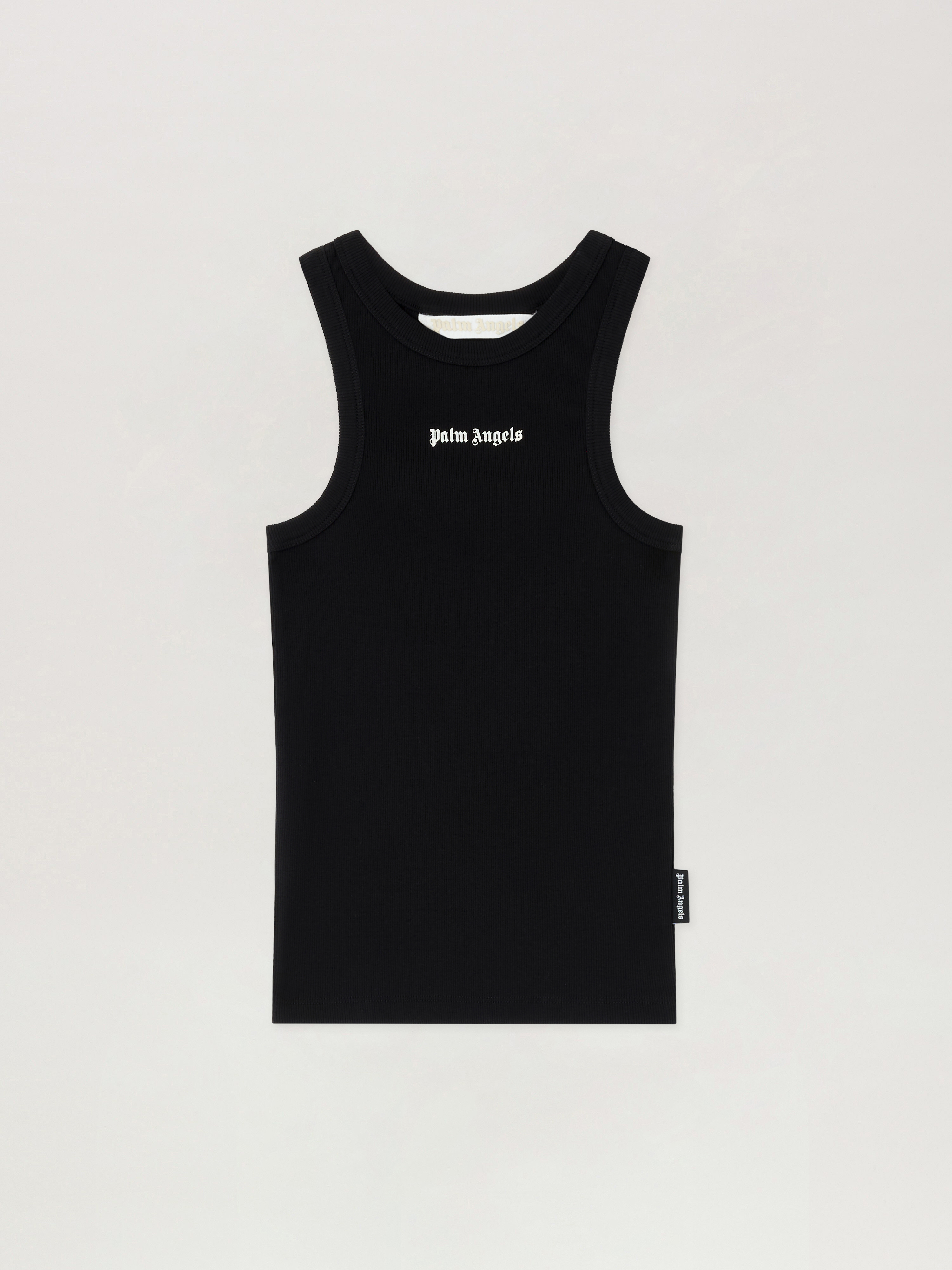 Palm Angels Classic Logo Fitted Tank Top In Black