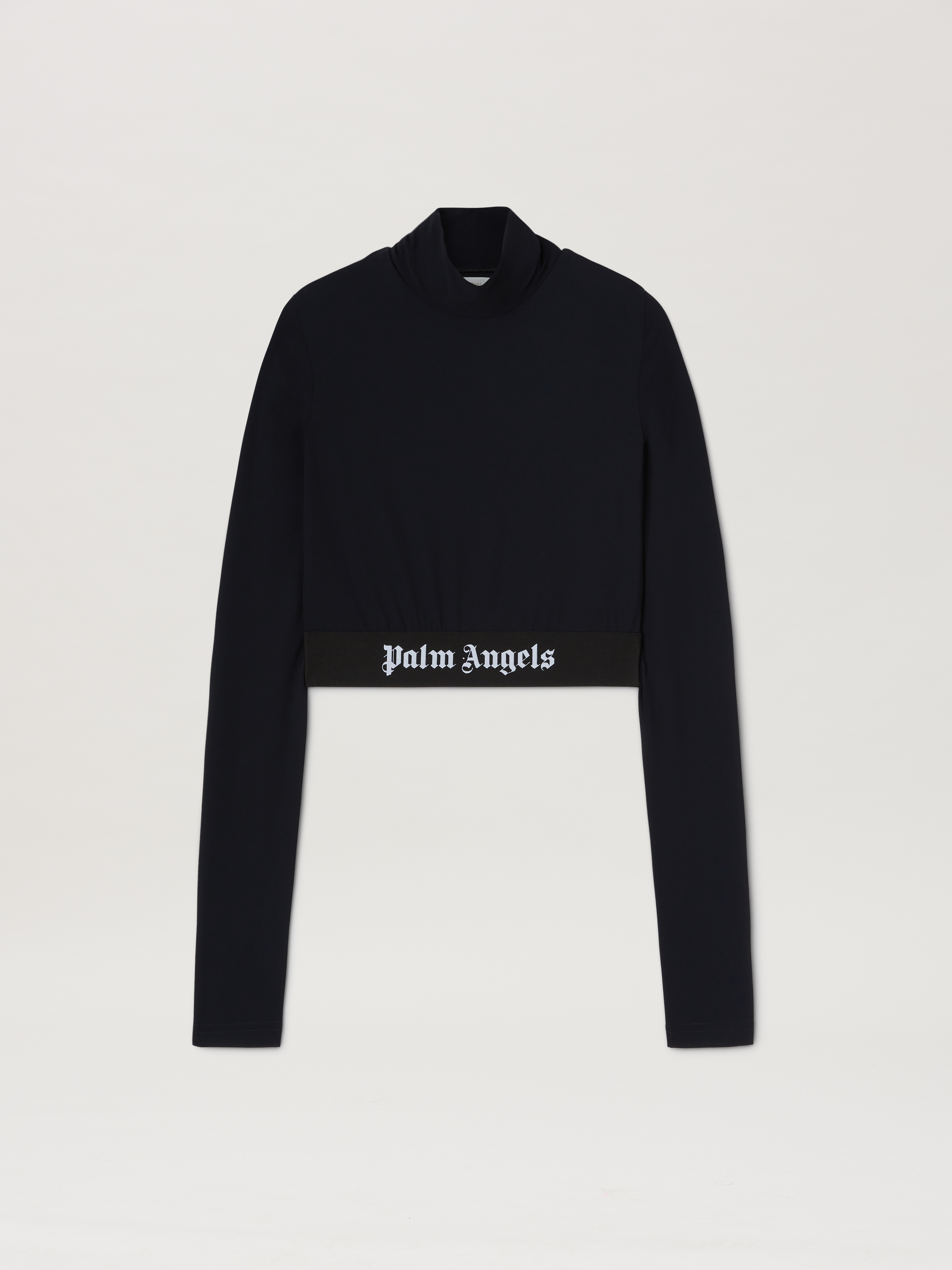 Palm Angels Sport Cropped Mock Top With Logo Band