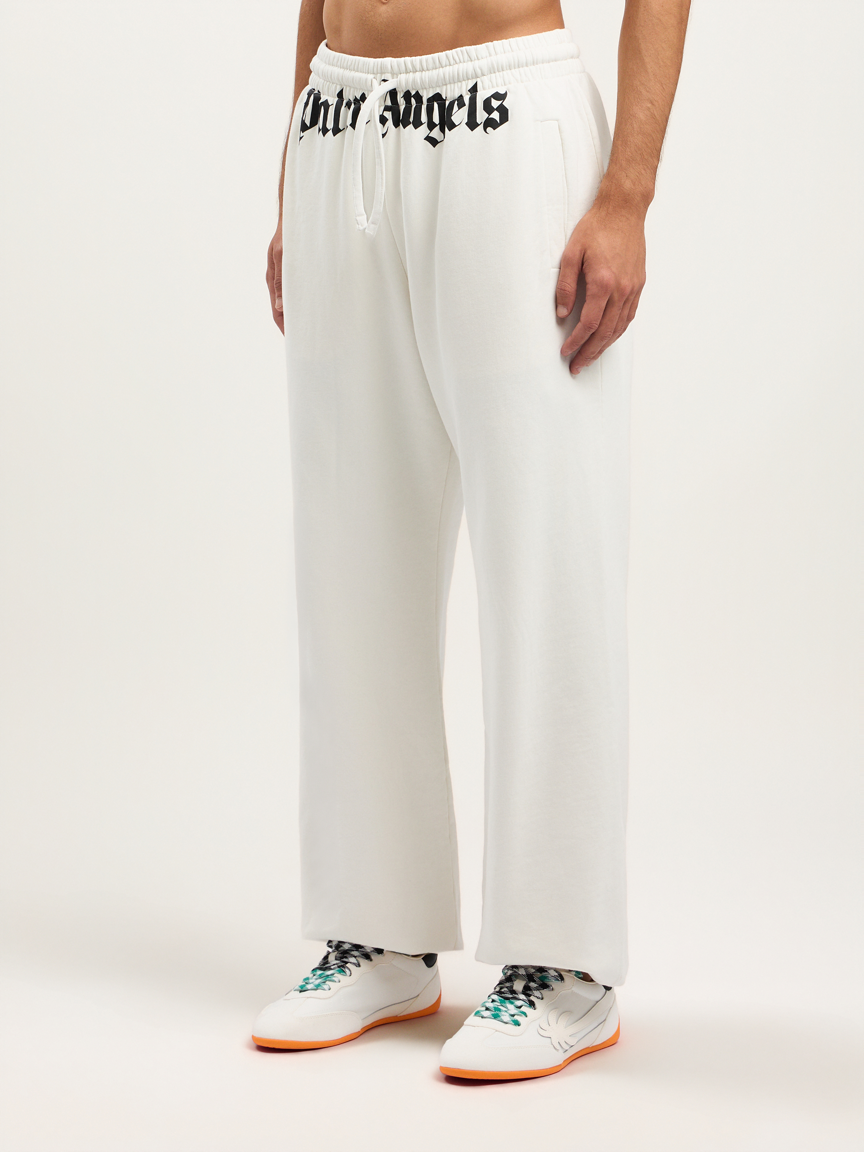 Palm Angels Logo Elasticated Track Pants In White