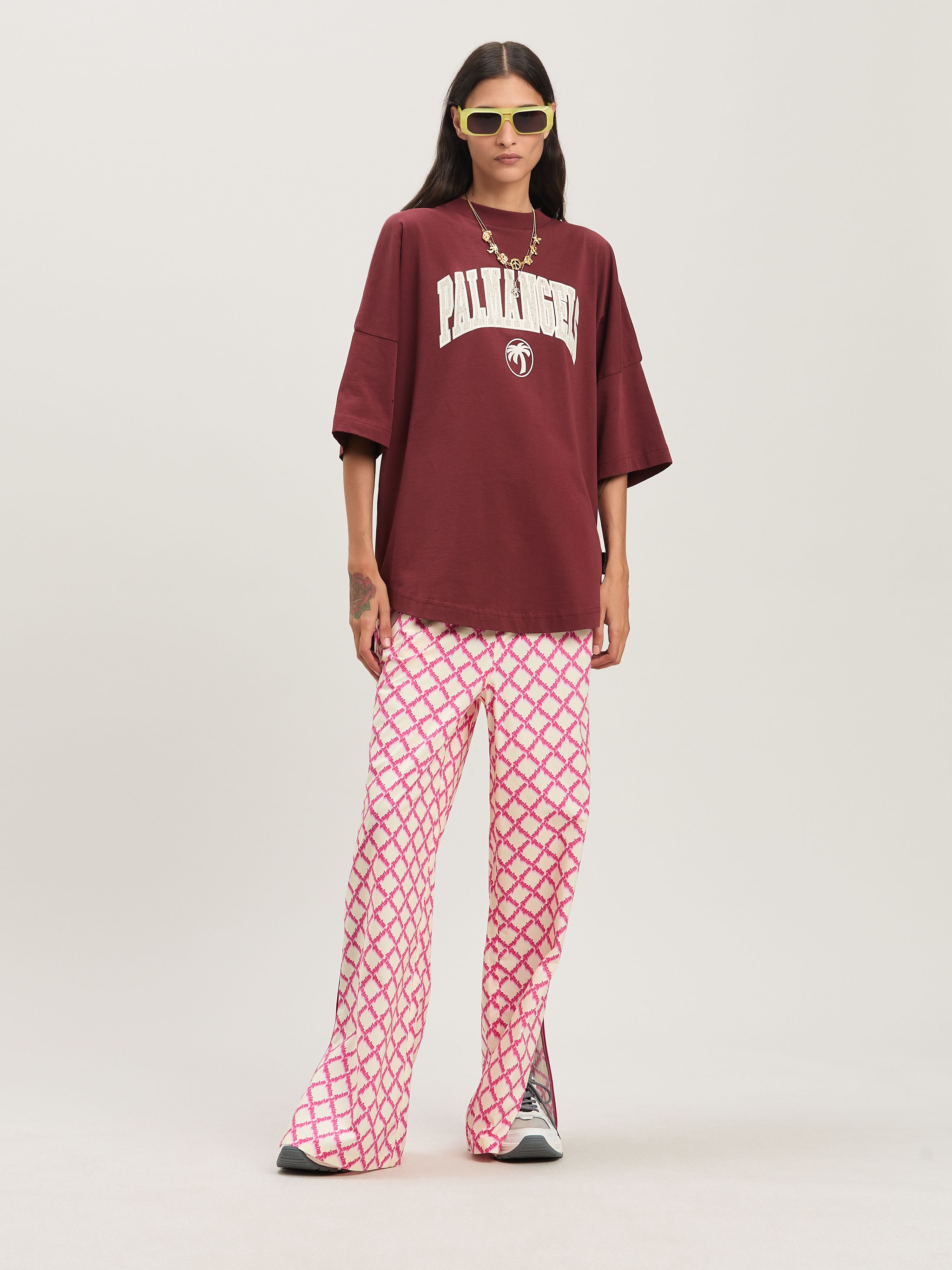 Shop Palm Angels College Oversize T-shirt