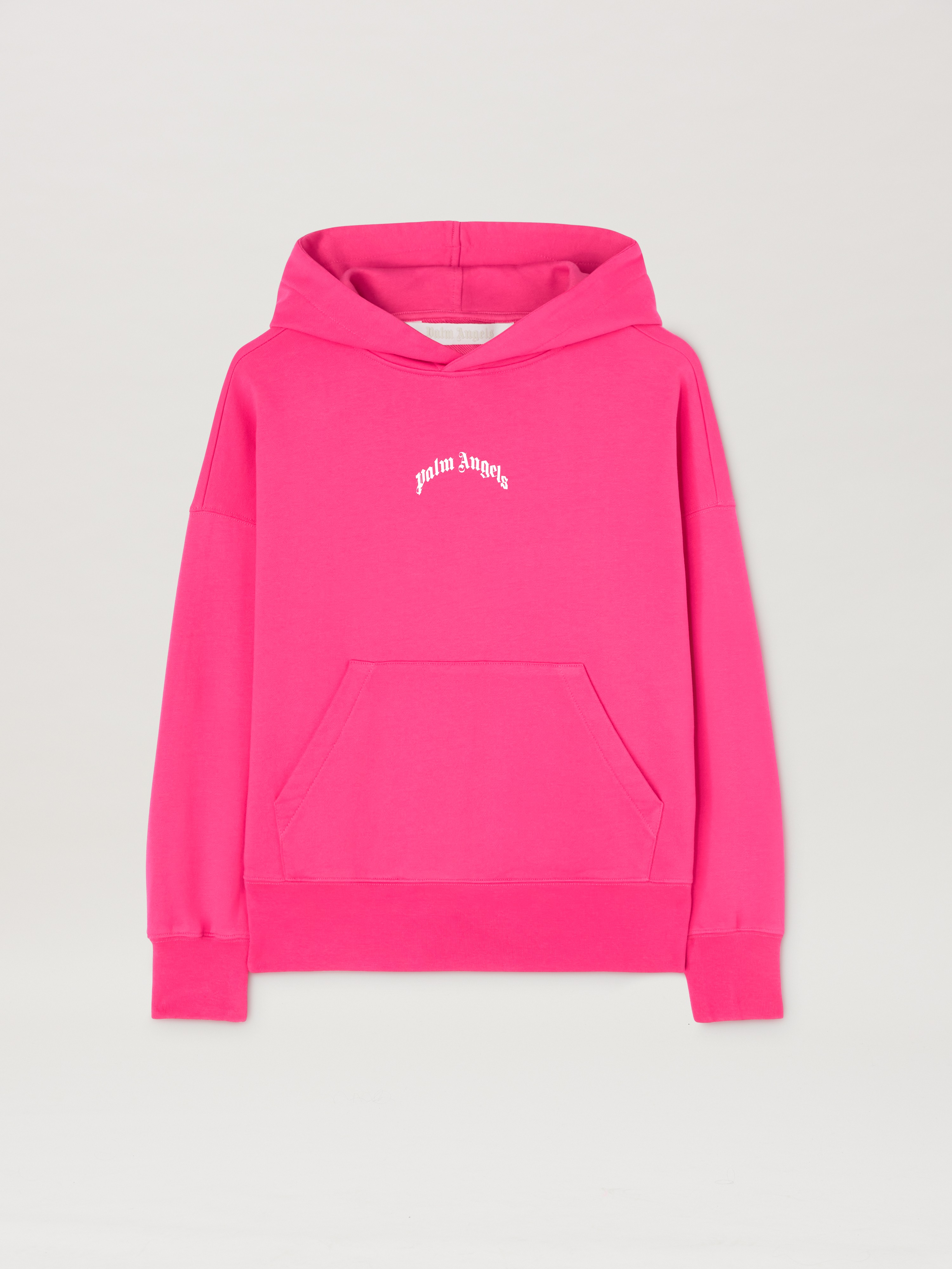 Curved logo hoodie in FUCHSIA - SOFT PINK for Women | Palm