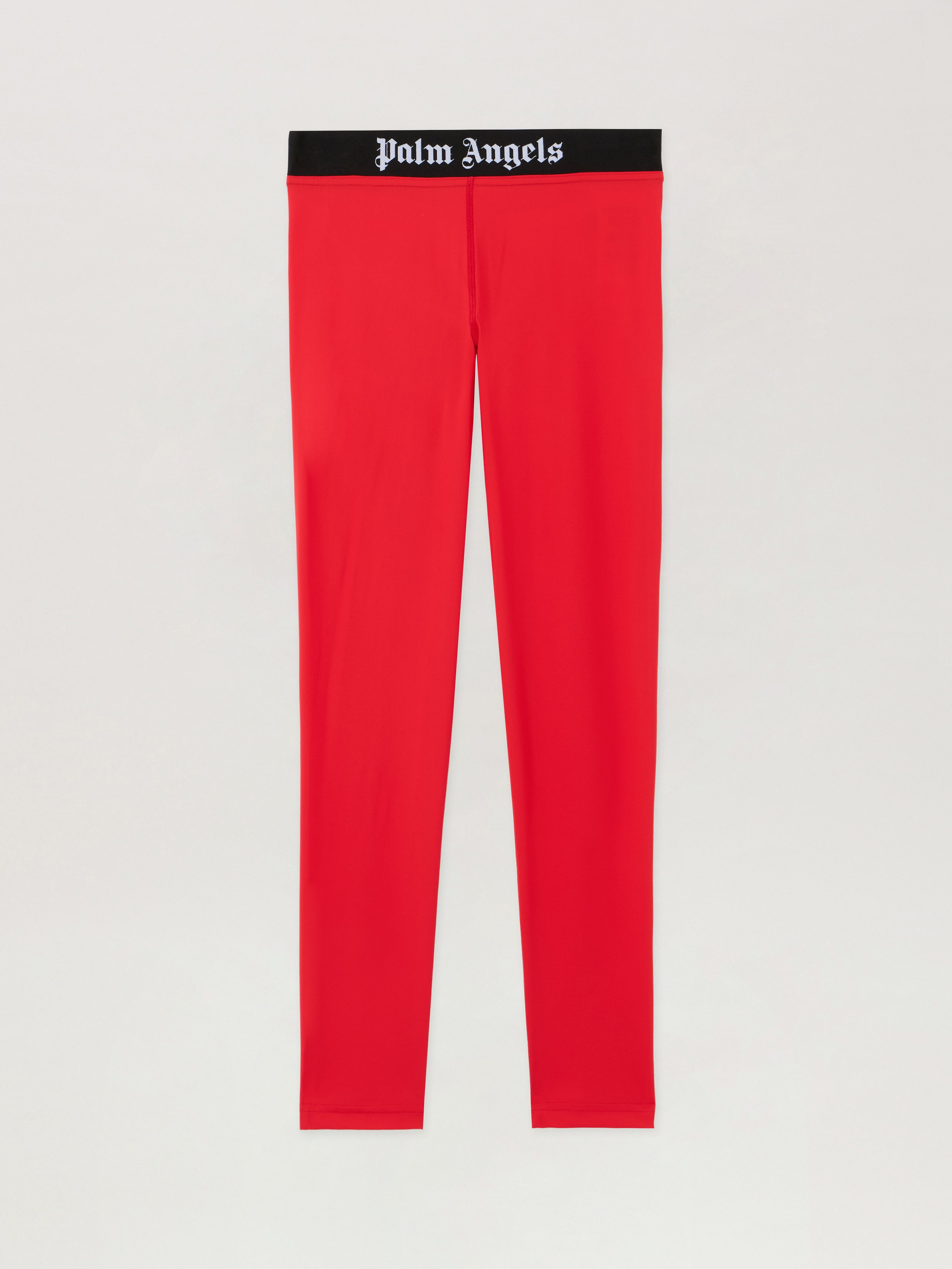 Palm Angels Logo Sport Leggings Elastic Waistband Stretch In Red